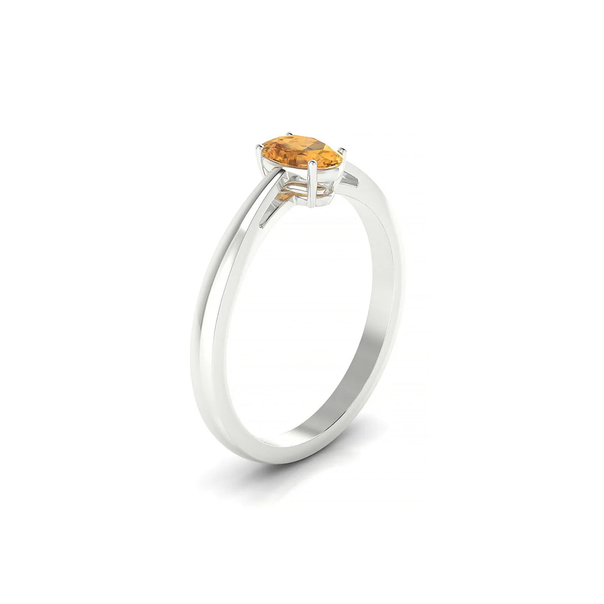 Zenith | 18k White Gold 6 x 4 mm Oval Citrine Ring