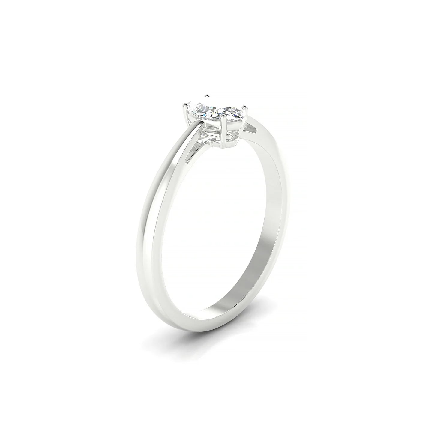 Zenith | 18k White Gold 6 x 4 mm Oval Diamond Ring