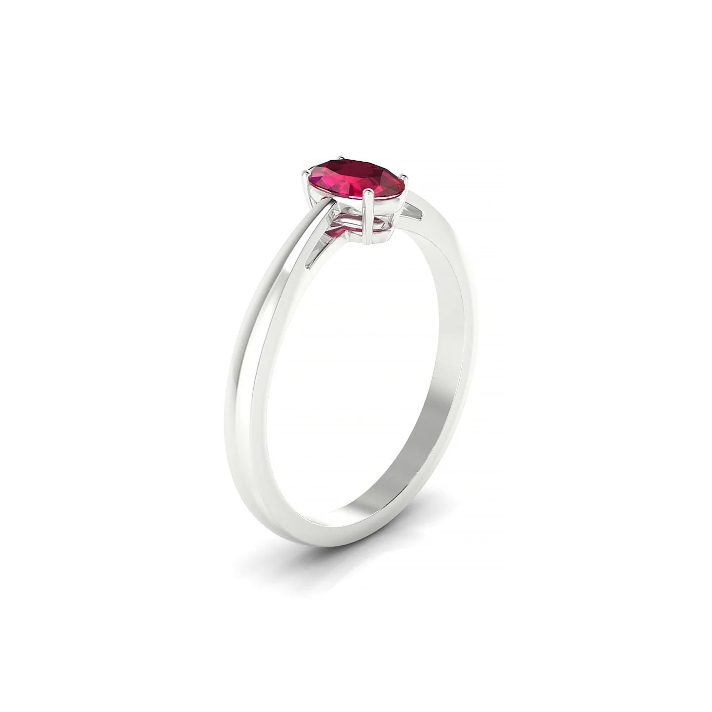 Zenith | 18k White Gold 6 x 4 mm Oval Ruby Ring