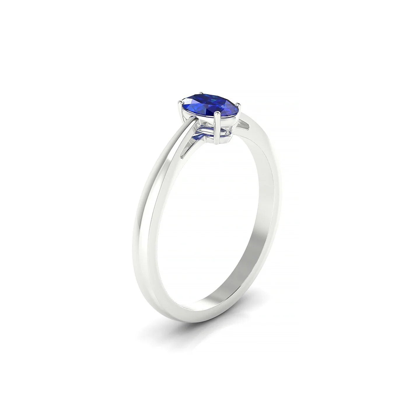 Zenith | 18k White Gold 6 x 4 mm Oval Sapphire Ring