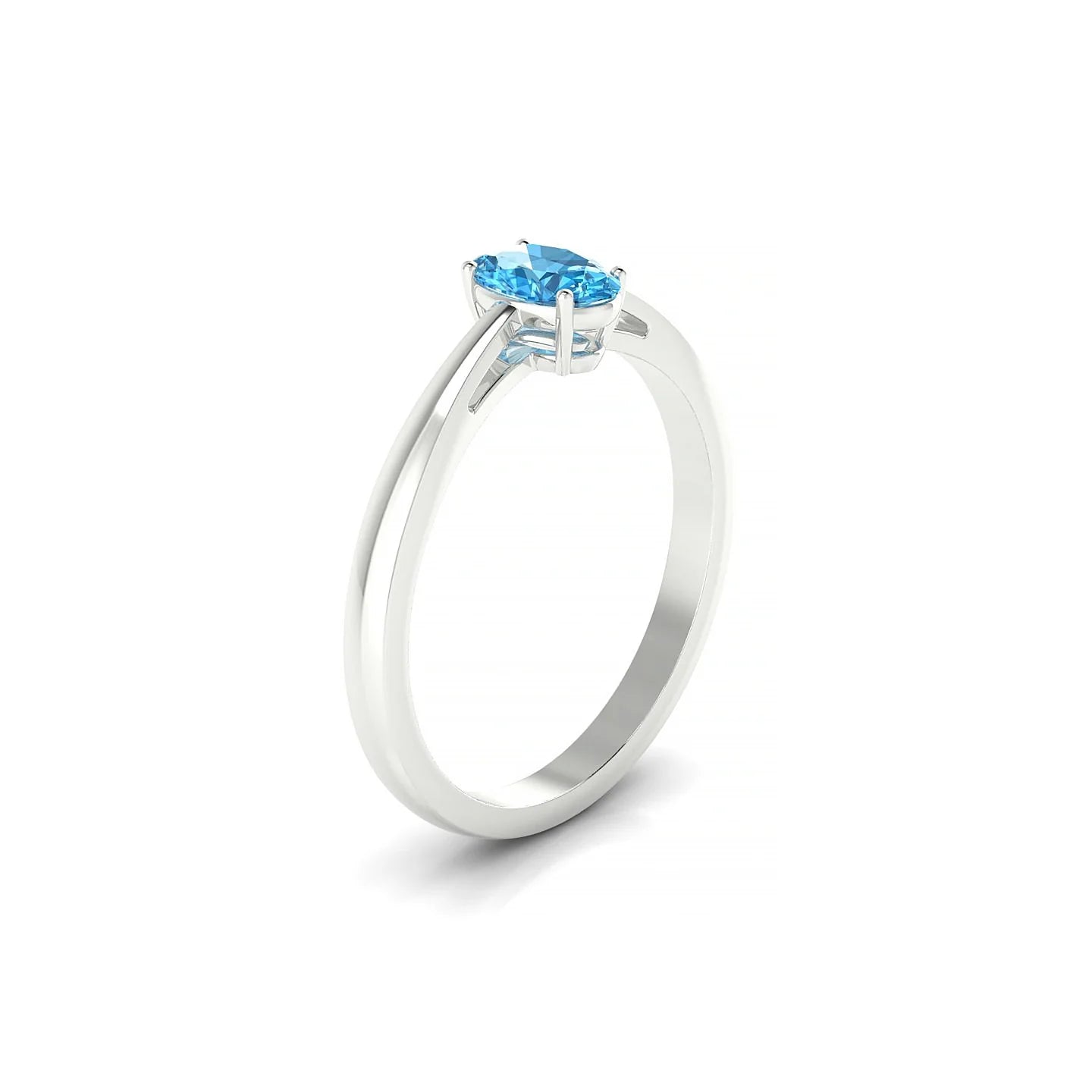 Zenith | 18k White Gold 6 x 4 mm Oval Topaz Ring