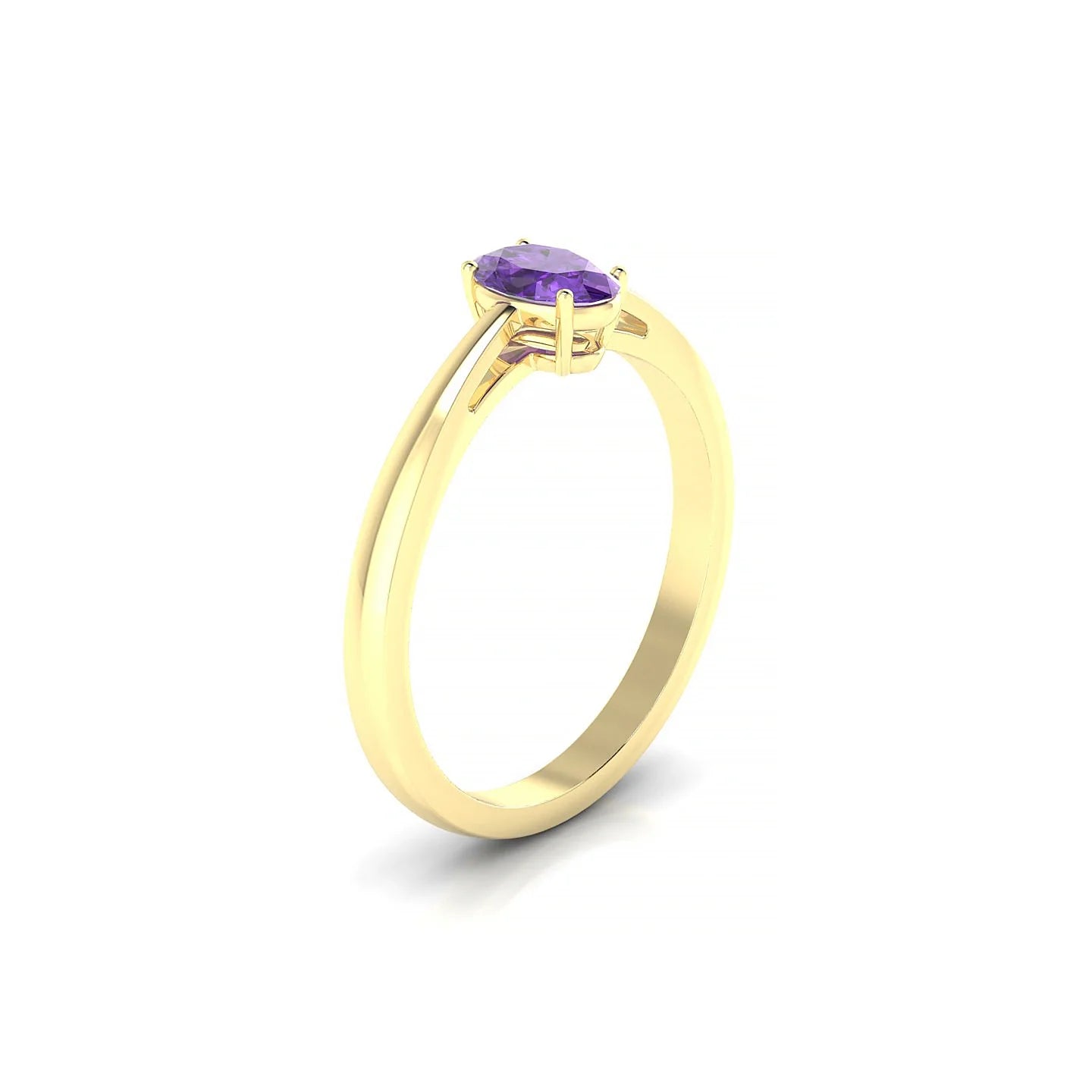 Zenith | 18k Yellow Gold 6 x 4 mm Oval Amethyst Ring