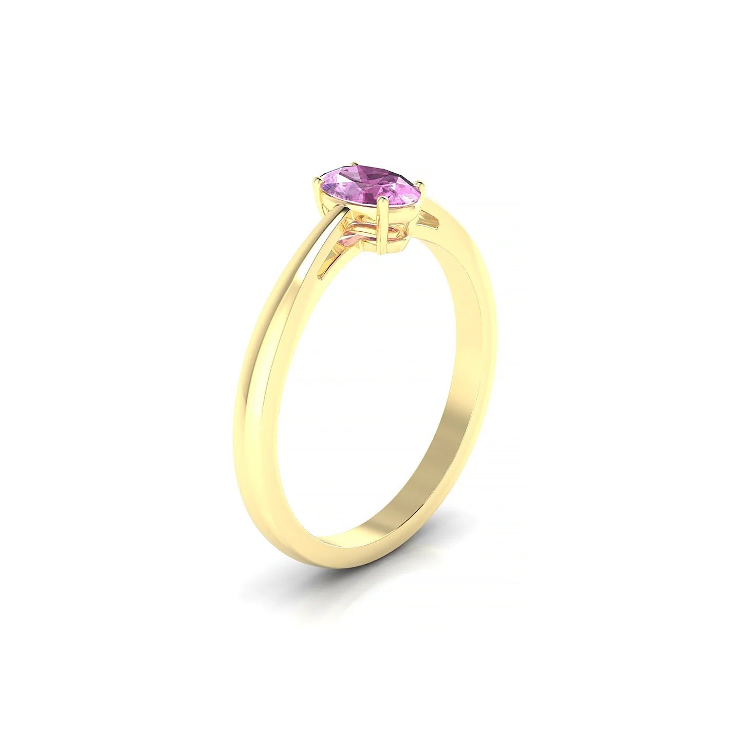 Zenith | 18k Yellow Gold 6 x 4 mm Oval Pink Sapphire Ring
