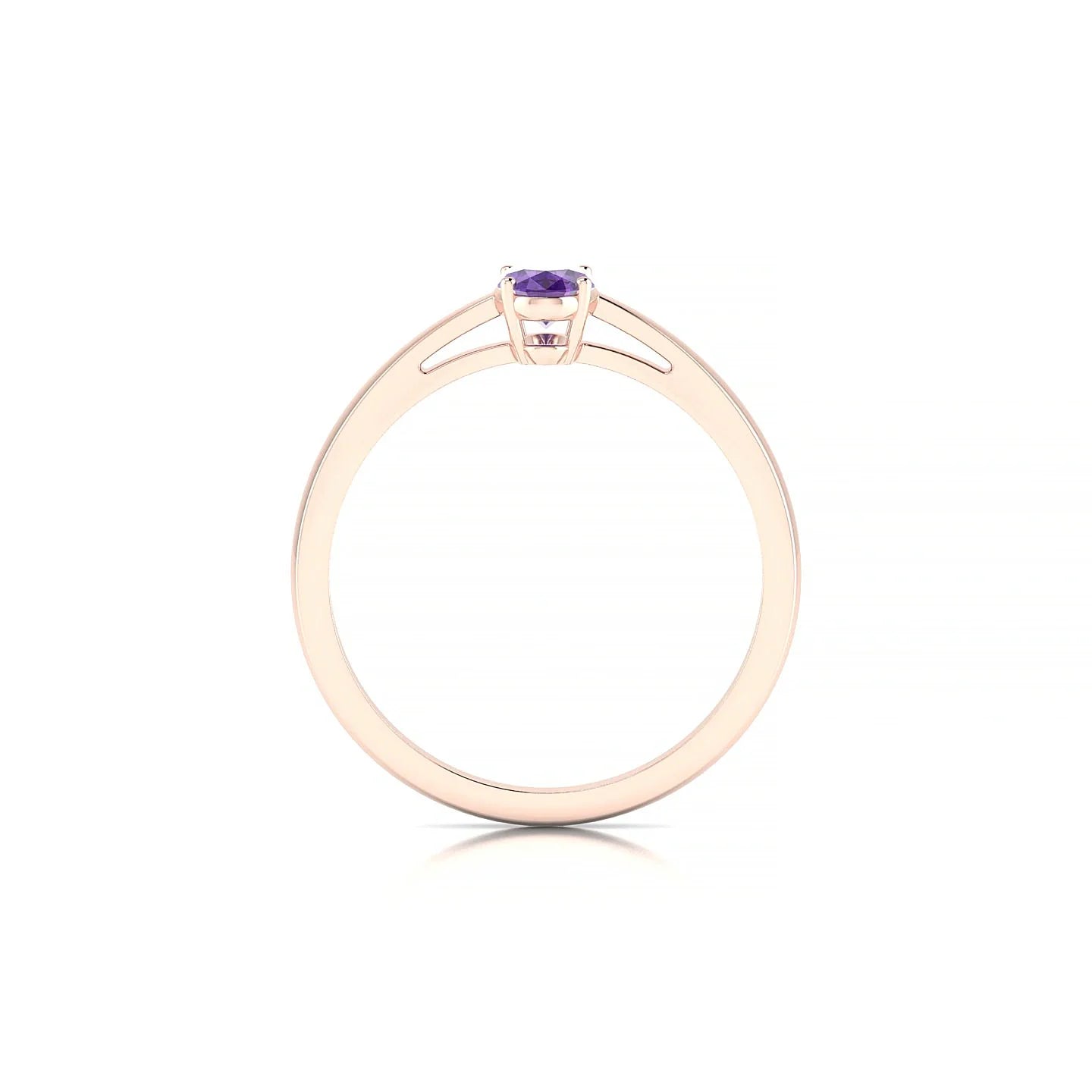 Zenith | 18k Rose Gold 6 x 4 mm Oval Amethyst Ring