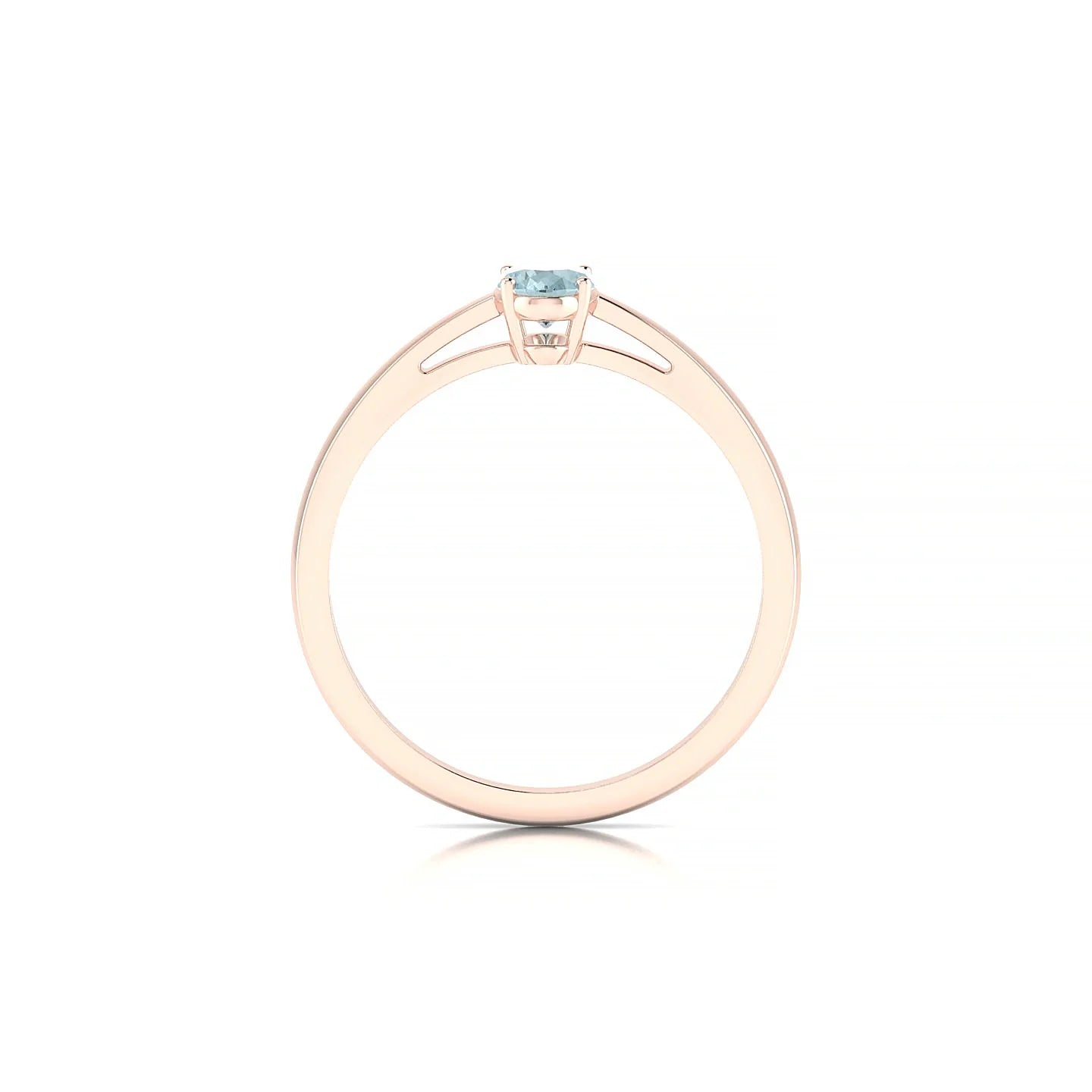 Zenith | 18k Rose Gold 6 x 4 mm Oval Aquamarine Ring