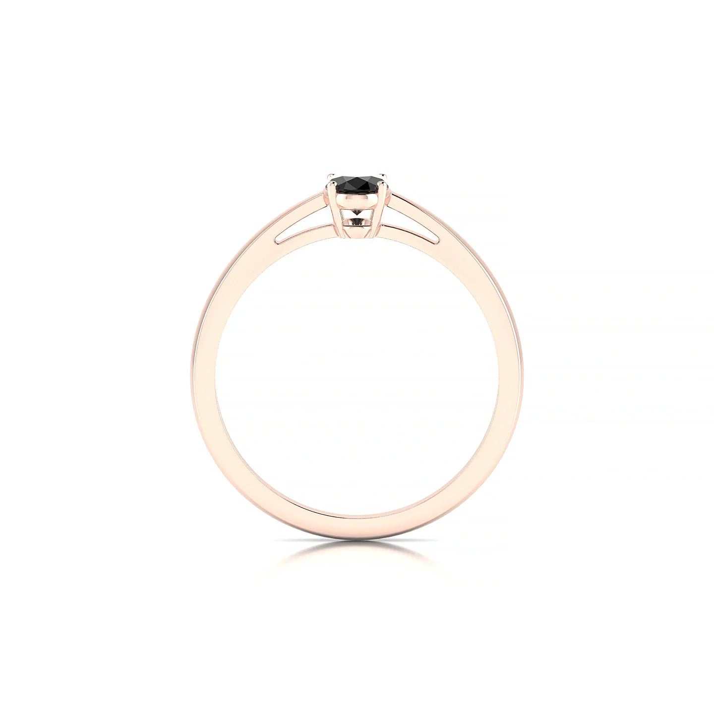 Zenith | 18k Rose Gold 6 x 4 mm Oval Black Diamond Ring