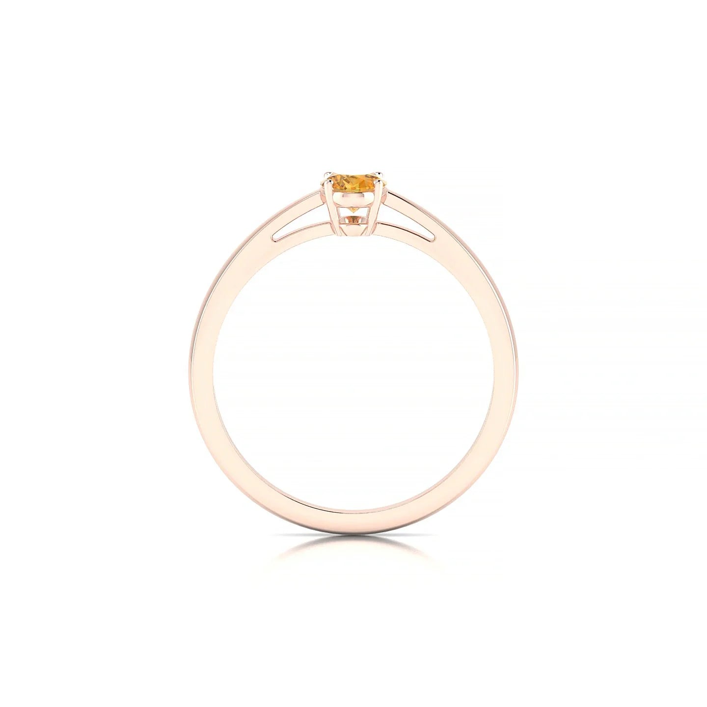 Zenith | 18k Rose Gold 6 x 4 mm Oval Citrine Ring