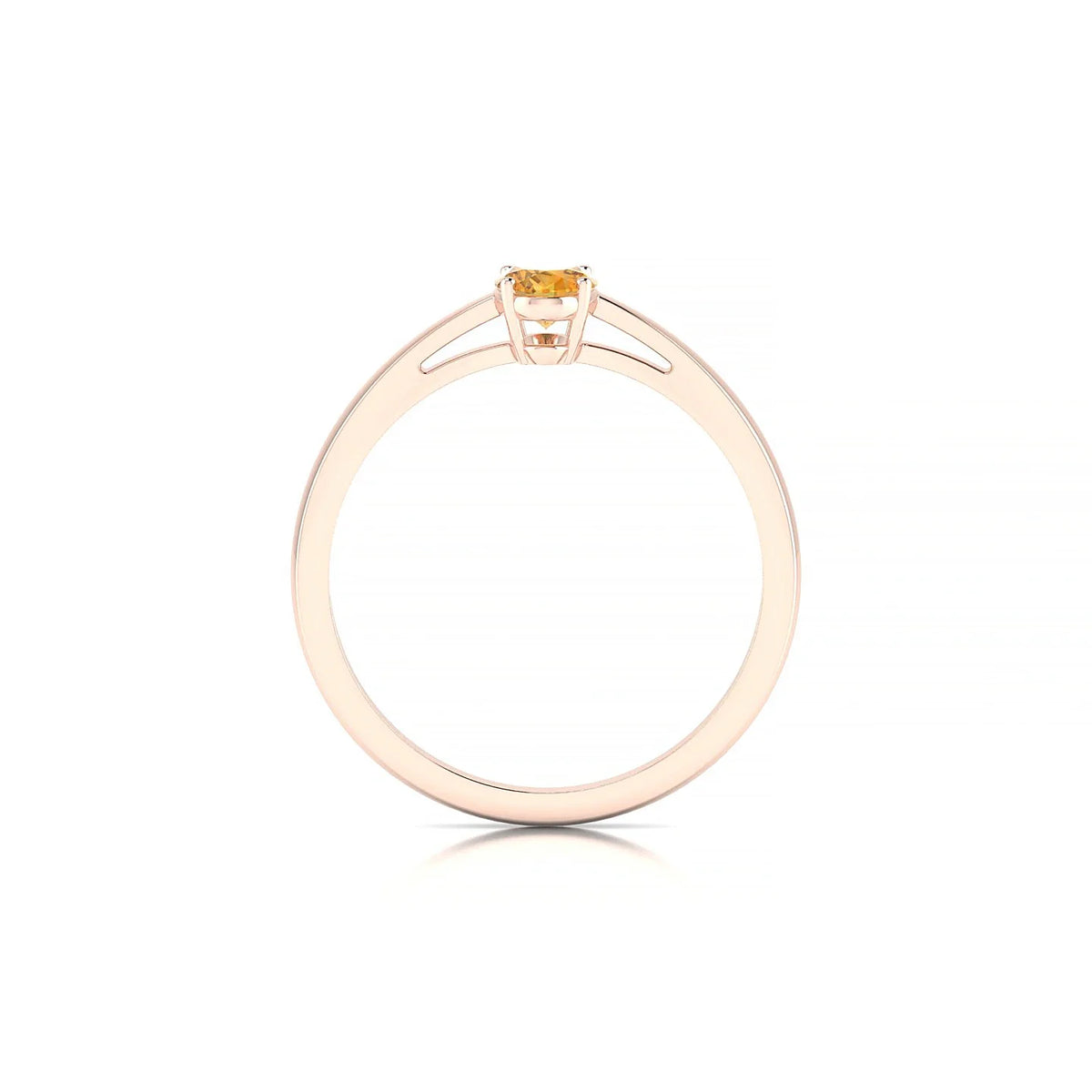 Zenith | 18k Rose Gold 6 x 4 mm Oval Citrine Ring