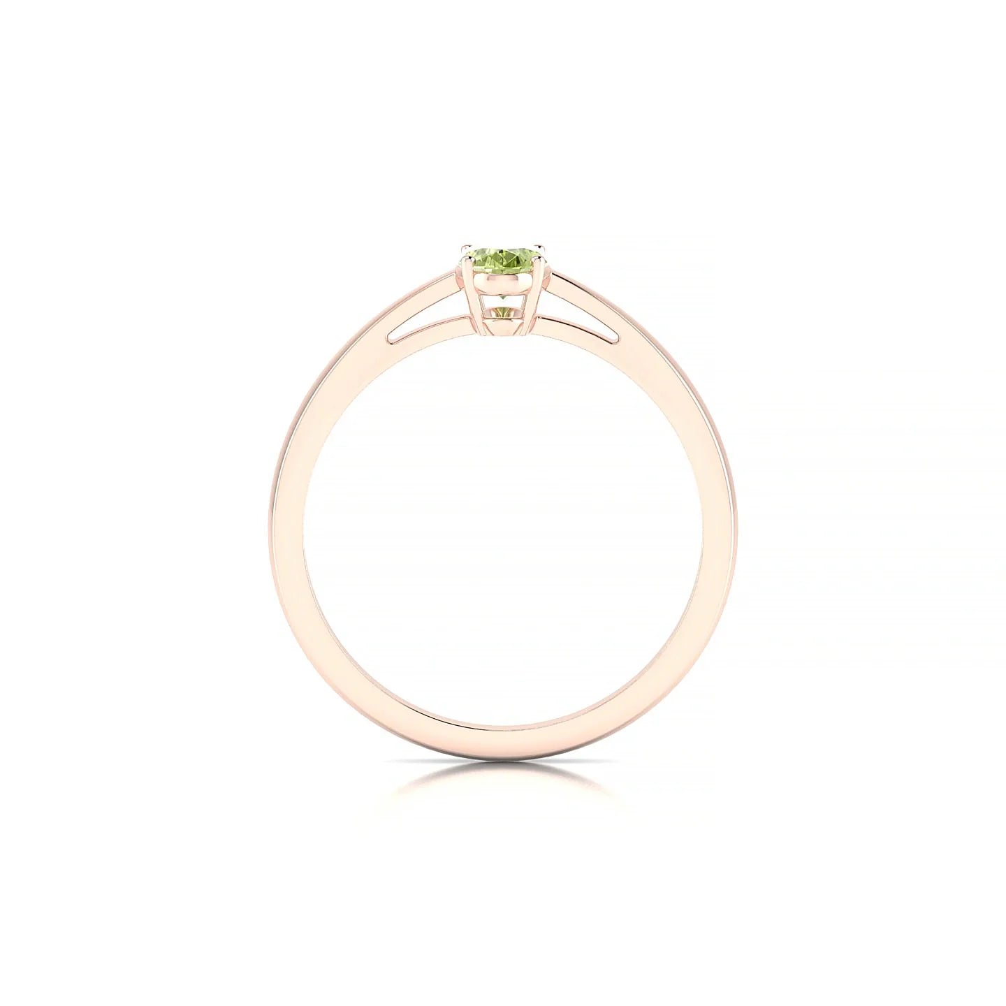 Zenith | 18k Rose Gold 6 x 4 mm Oval Peridot Ring