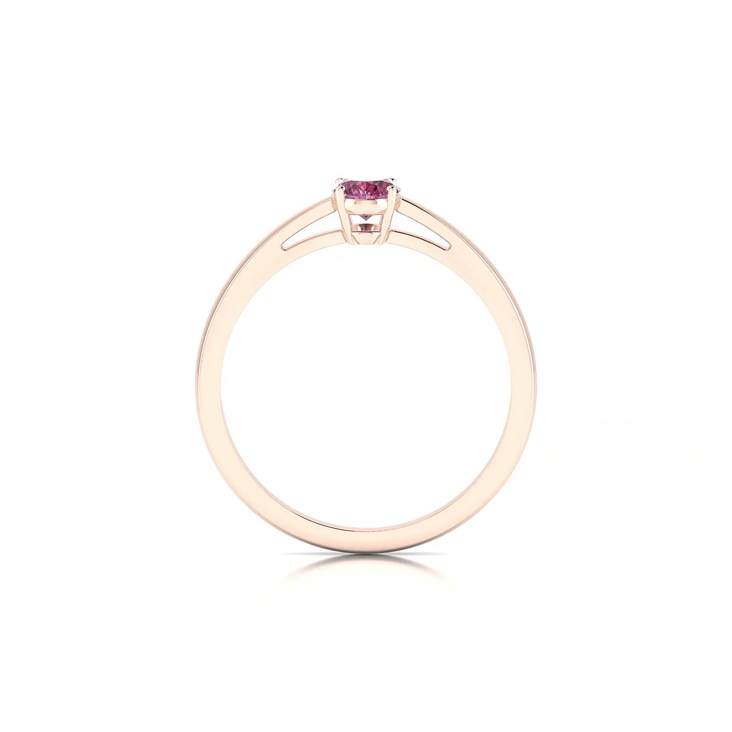 Zenith | 18k Rose Gold 6 x 4 mm Oval Rhodolite Ring