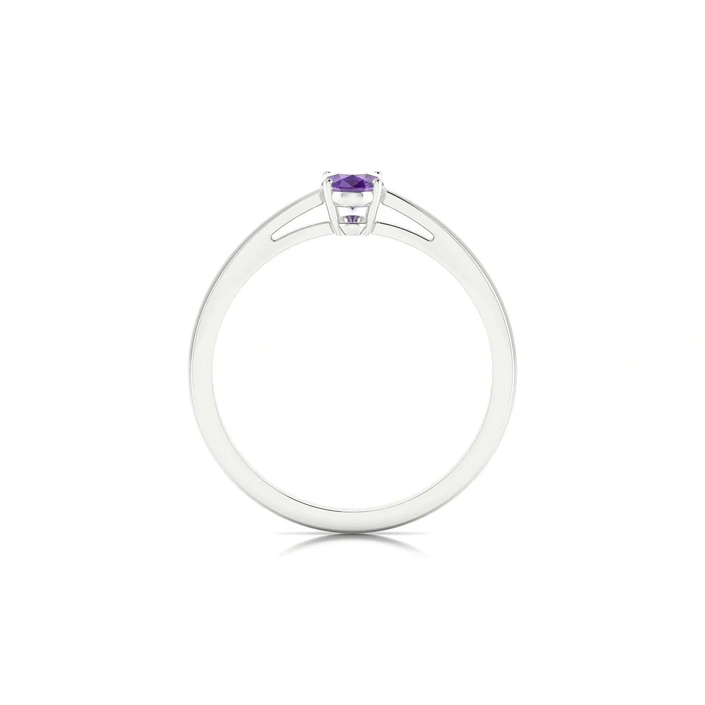 Zenith | 18k White Gold 6 x 4 mm Oval Amethyst Ring