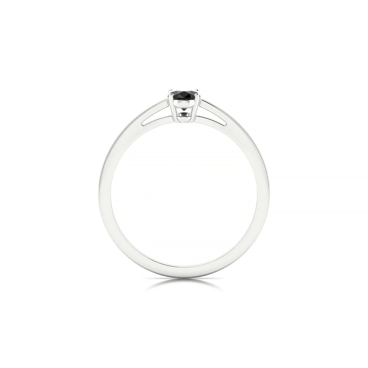 Zenith | 18k White Gold 6 x 4 mm Oval Black Diamond Ring