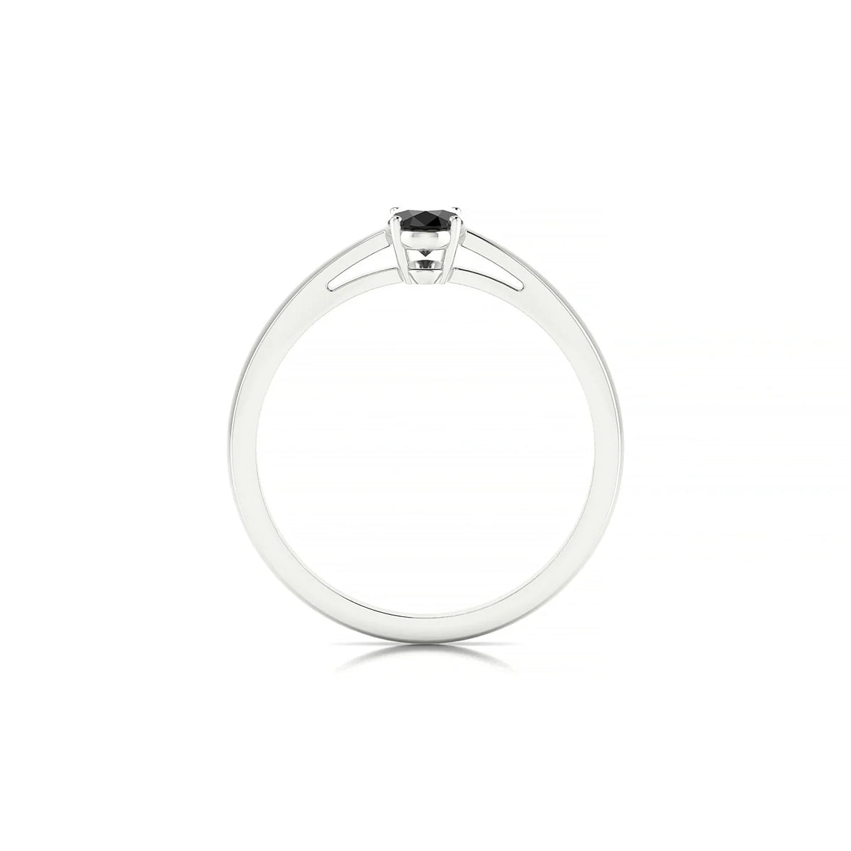 Zenith | 18k White Gold 6 x 4 mm Oval Black Diamond Ring