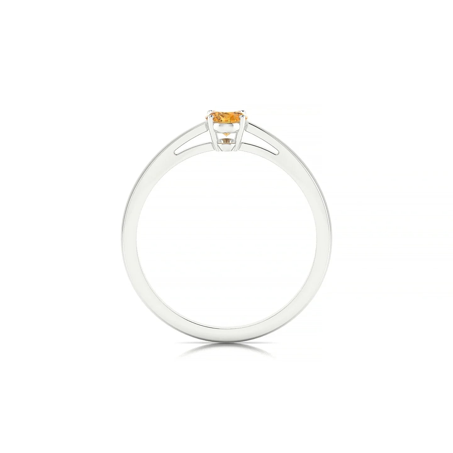 Zenith | 18k White Gold 6 x 4 mm Oval Citrine Ring
