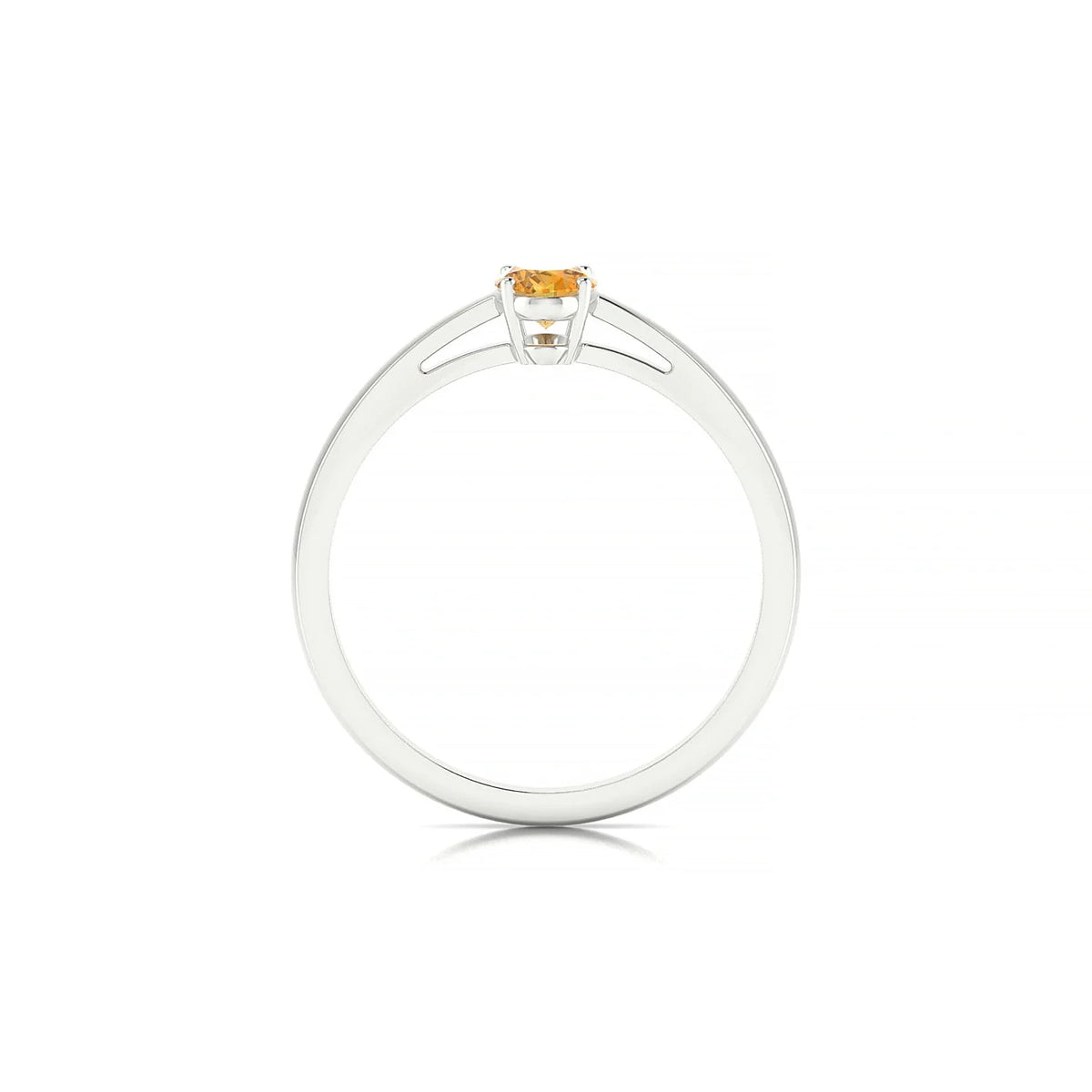 Zenith | 18k White Gold 6 x 4 mm Oval Citrine Ring