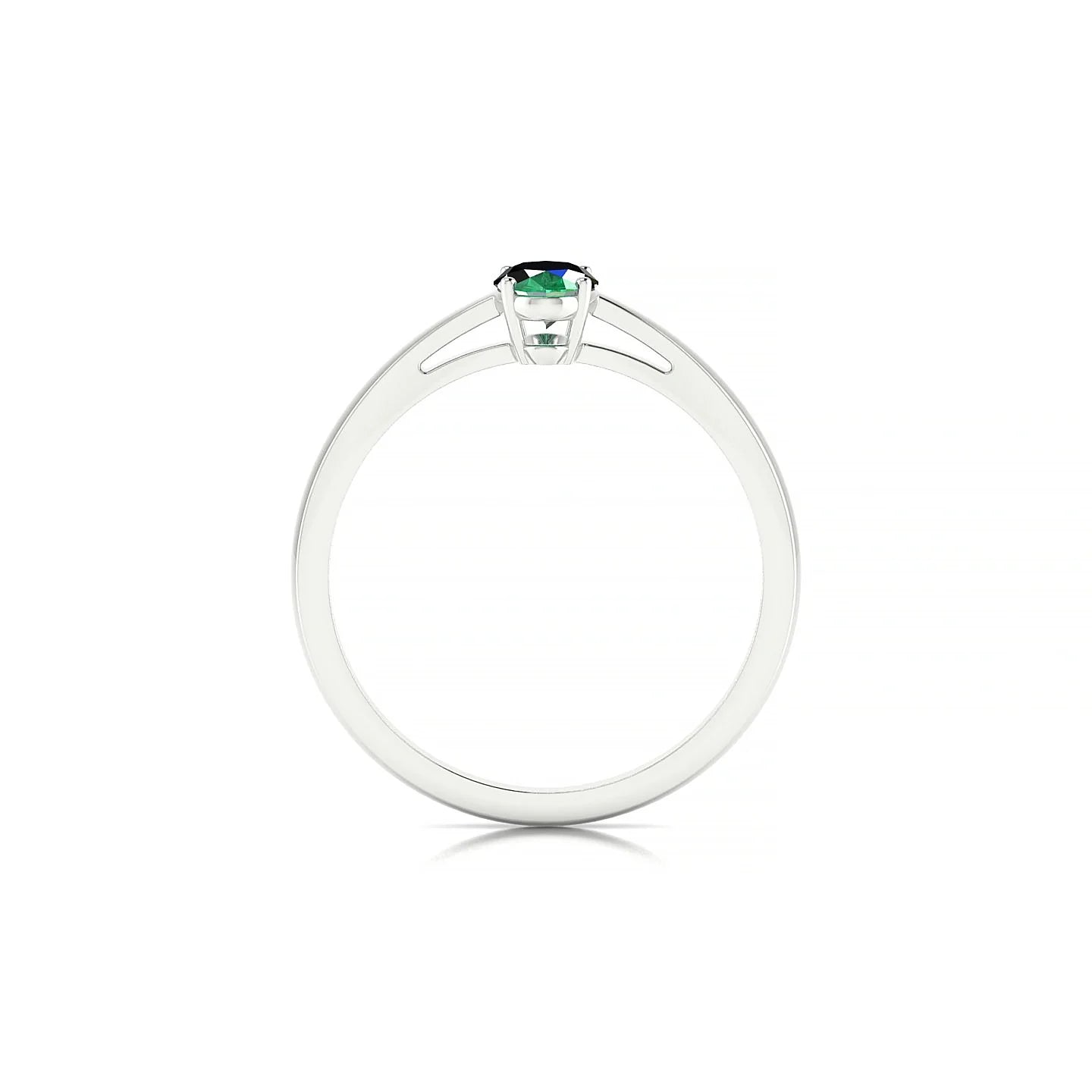 Zenith | 18k White Gold 6 x 4 mm Oval Emerald Ring