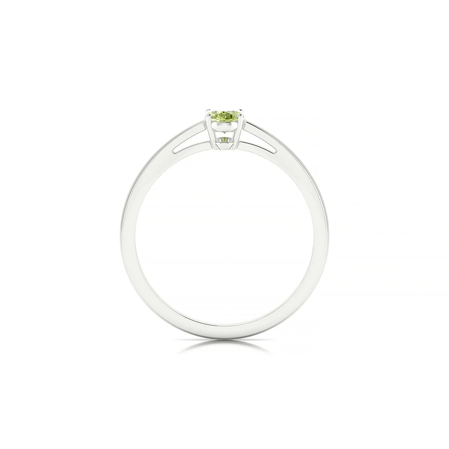 Zenith | 18k White Gold 6 x 4 mm Oval Peridot Ring