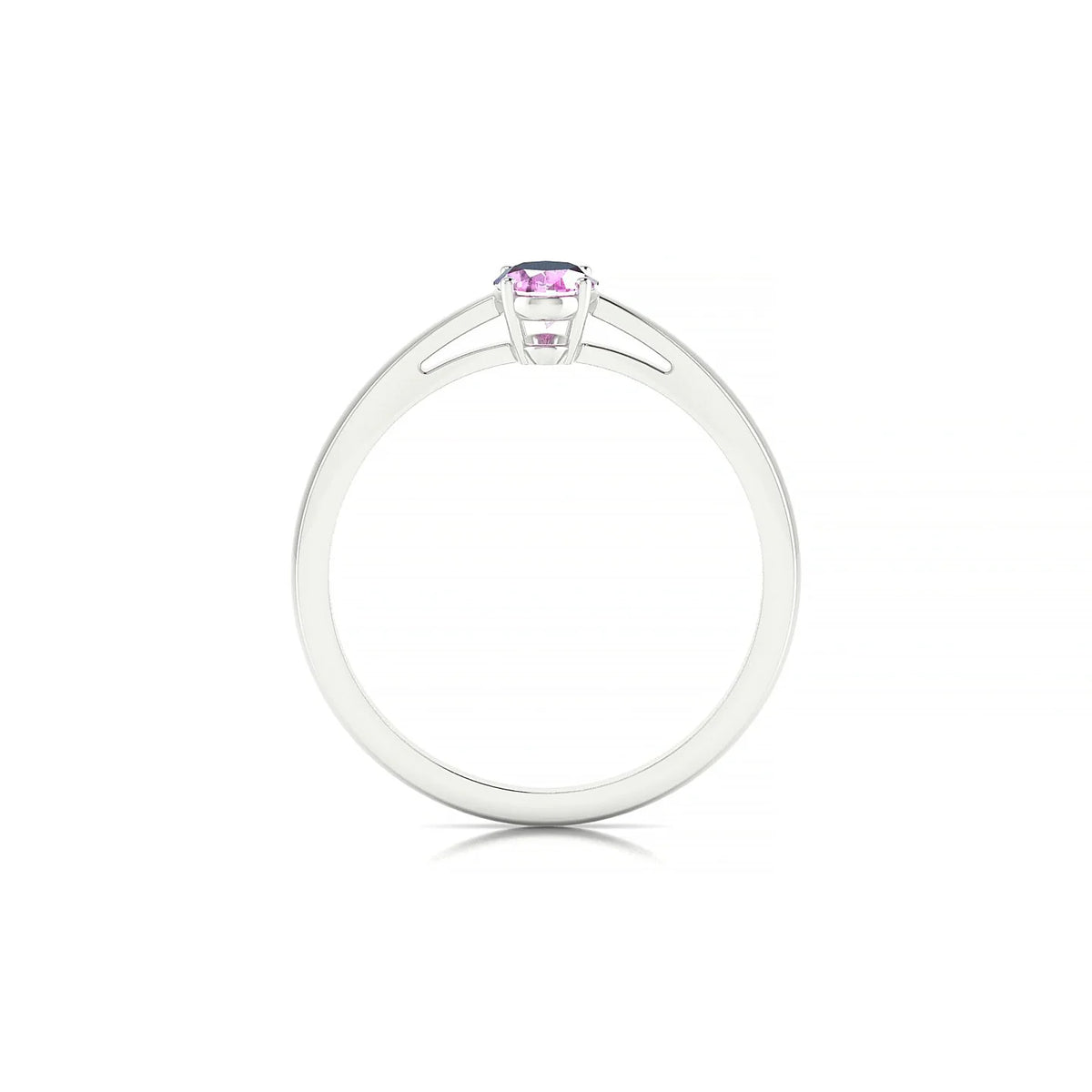 Zenith | 18k White Gold 6 x 4 mm Oval Pink Sapphire Ring