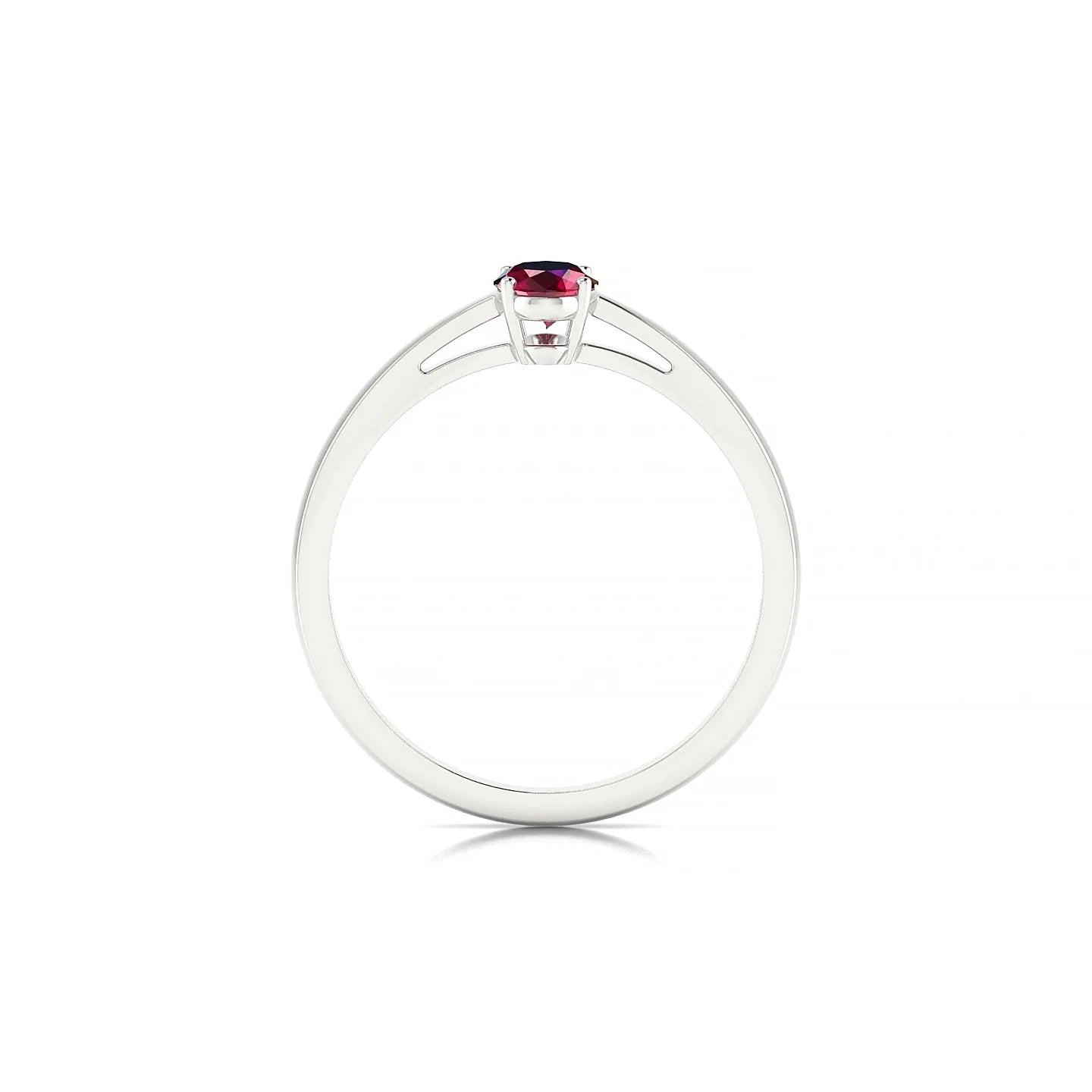 Zenith | 18k White Gold 6 x 4 mm Oval Ruby Ring