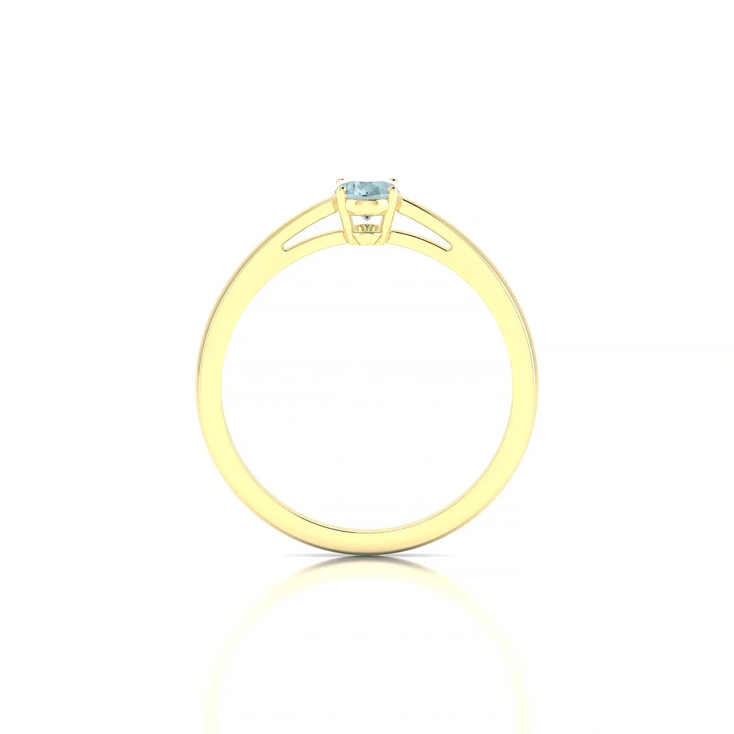 Zenith | 18k Yellow Gold 6 x 4 mm Oval Aquamarine Ring