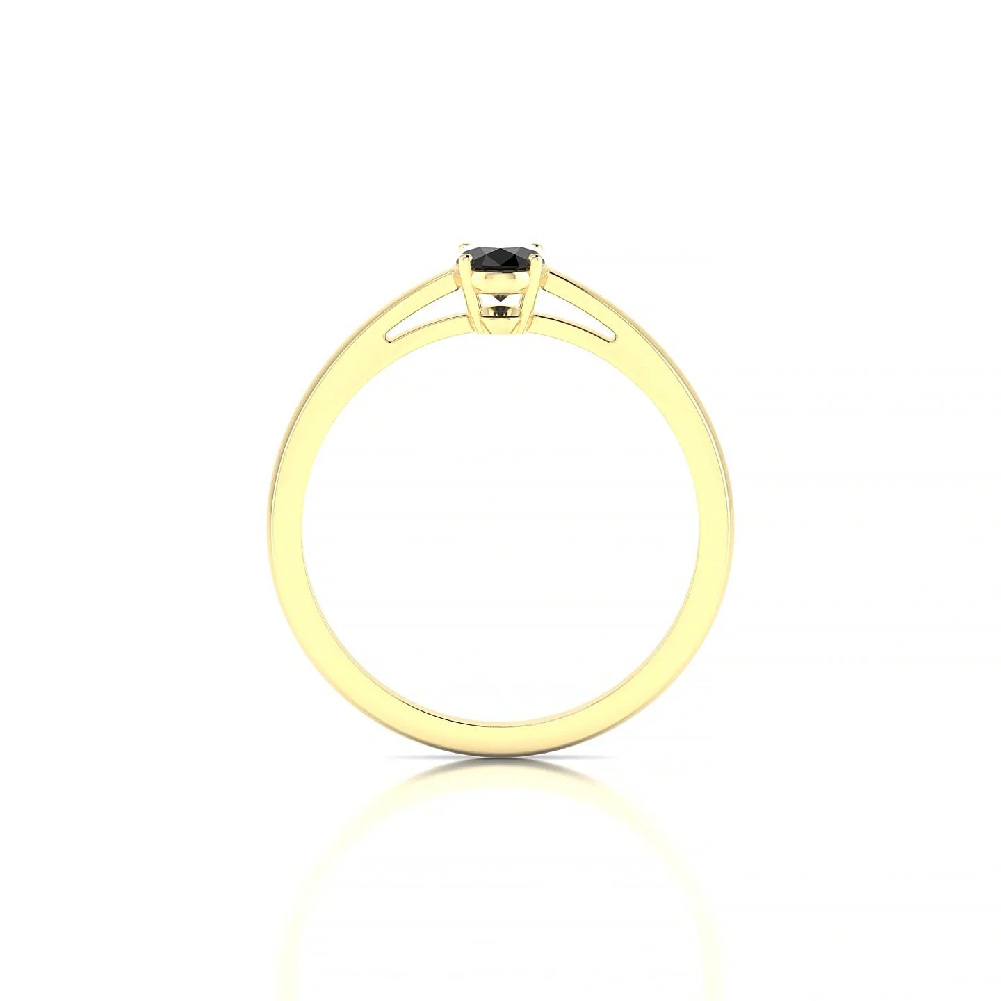 Zenith | 18k Yellow Gold 6 x 4 mm Oval Black Diamond Ring