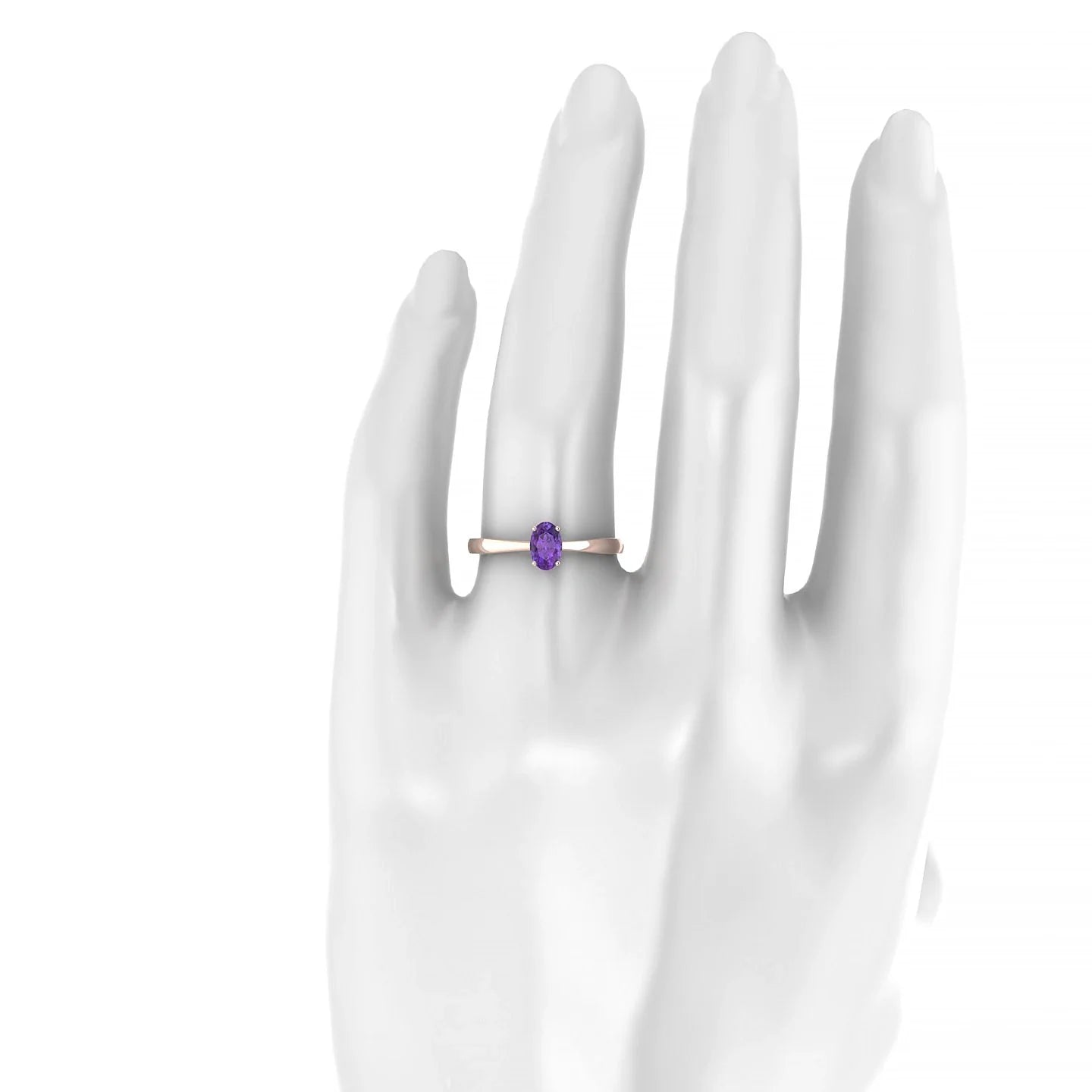 Zenith | 18k Rose Gold 6 x 4 mm Oval Amethyst Ring