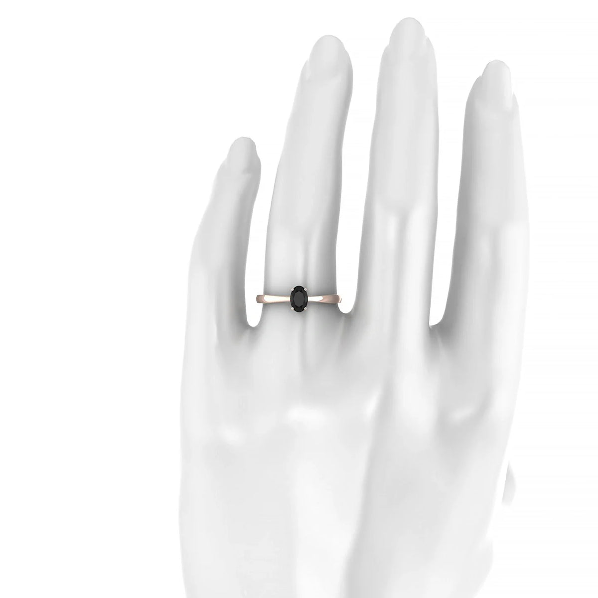 Zenith | 18k Rose Gold 6 x 4 mm Oval Black Diamond Ring