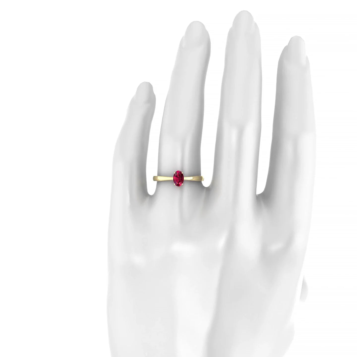 Zenith | 18k Yellow Gold 6 x 4 mm Oval Ruby Ring