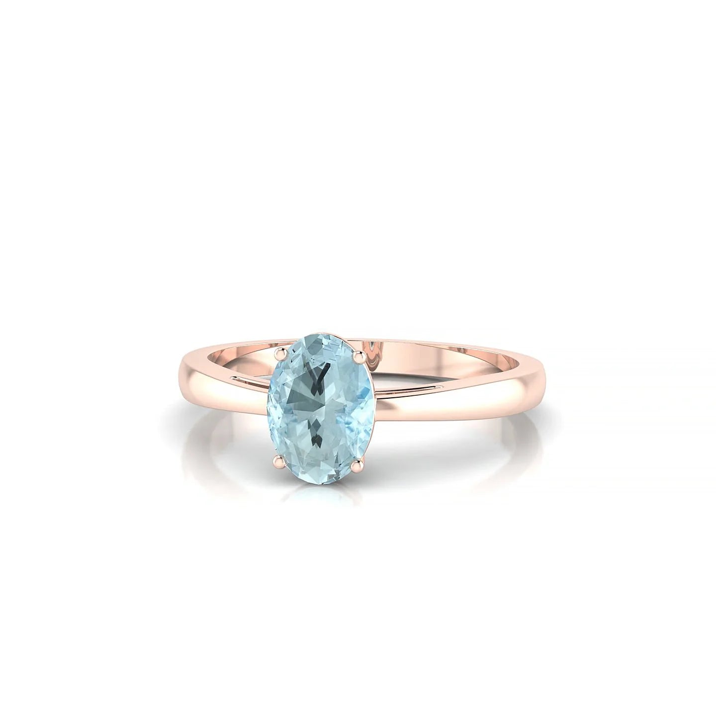 Zenith | 18k Rose Gold 7 x 5 mm Oval Aquamarine Ring