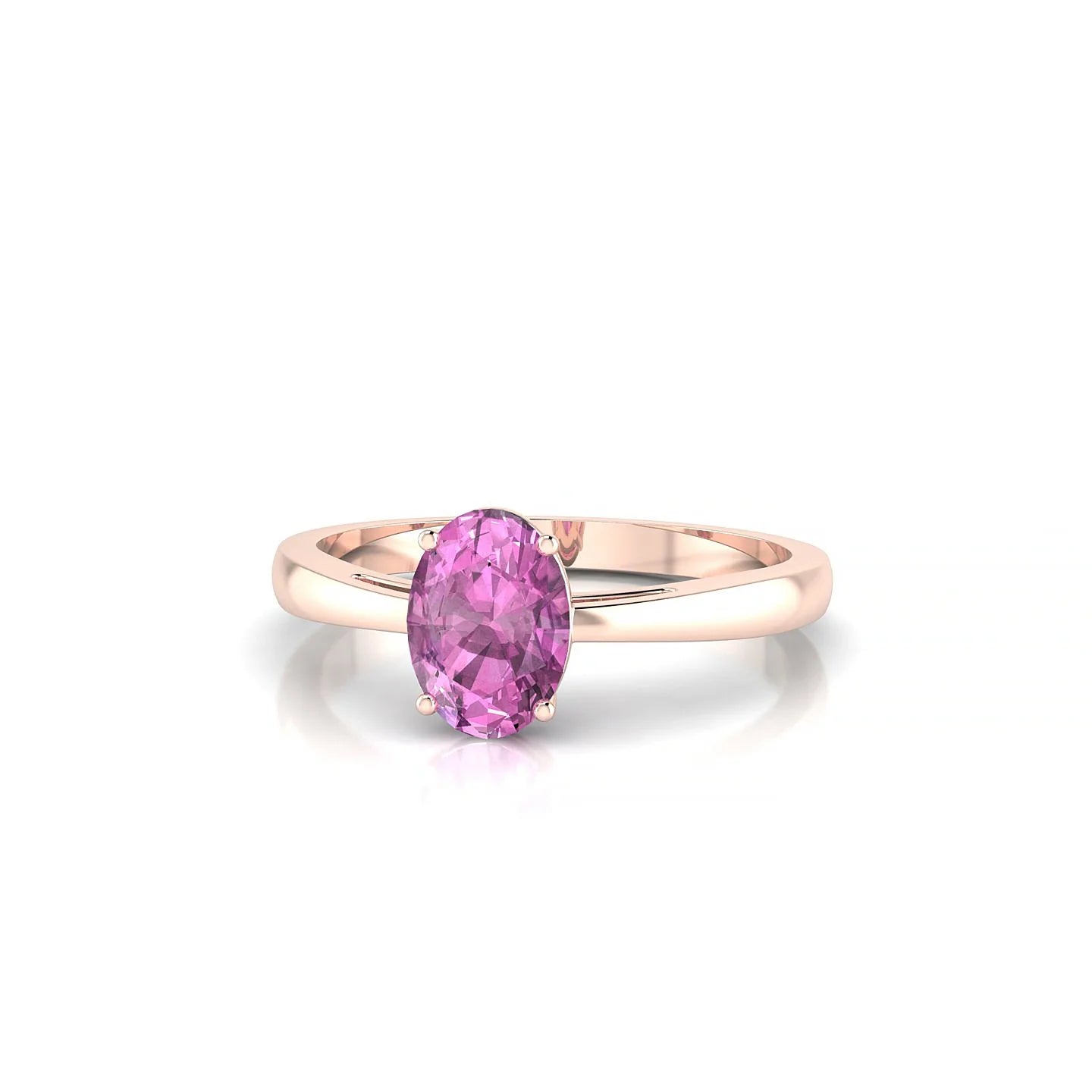 Zenith | 18k Rose Gold 7 x 5 mm Oval Pink Sapphire Ring