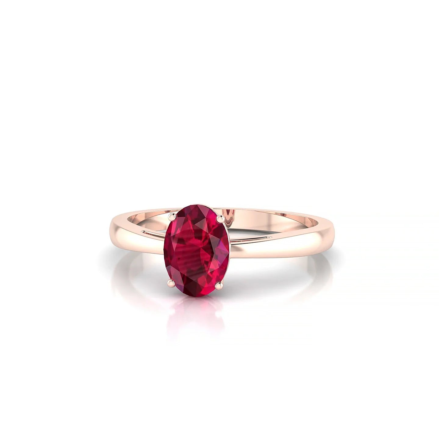 Zenith | 18k Rose Gold 7 x 5 mm Oval Ruby Ring