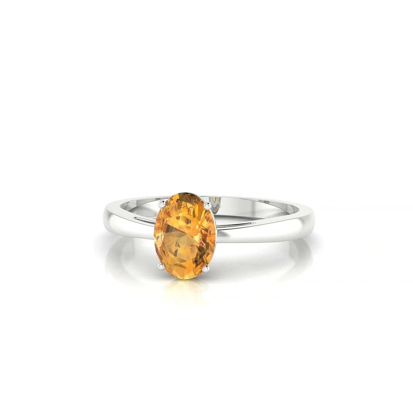 Zenith | 18k White Gold 7 x 5 mm Oval Citrine Ring
