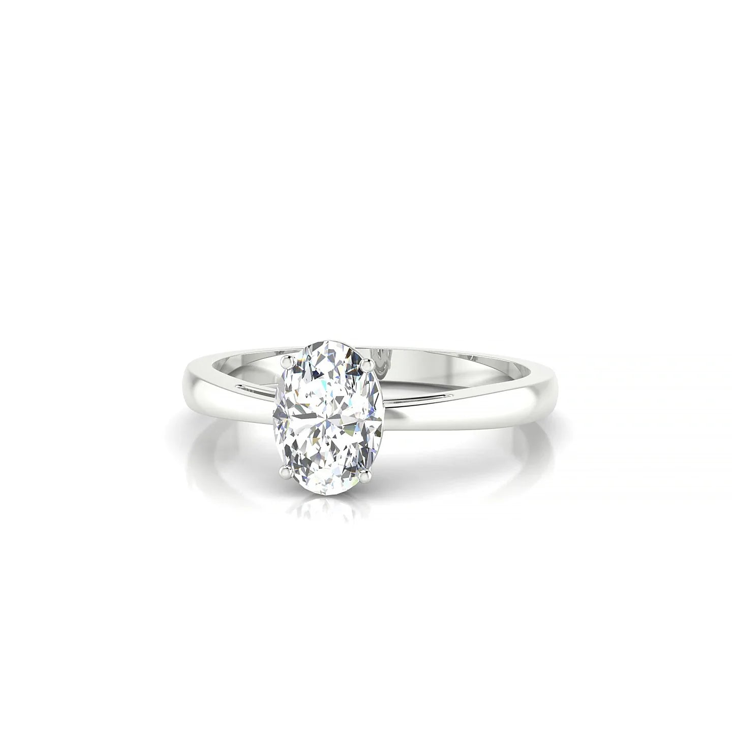 Zenith | 18k White Gold 7 x 5 mm Oval Diamond Ring