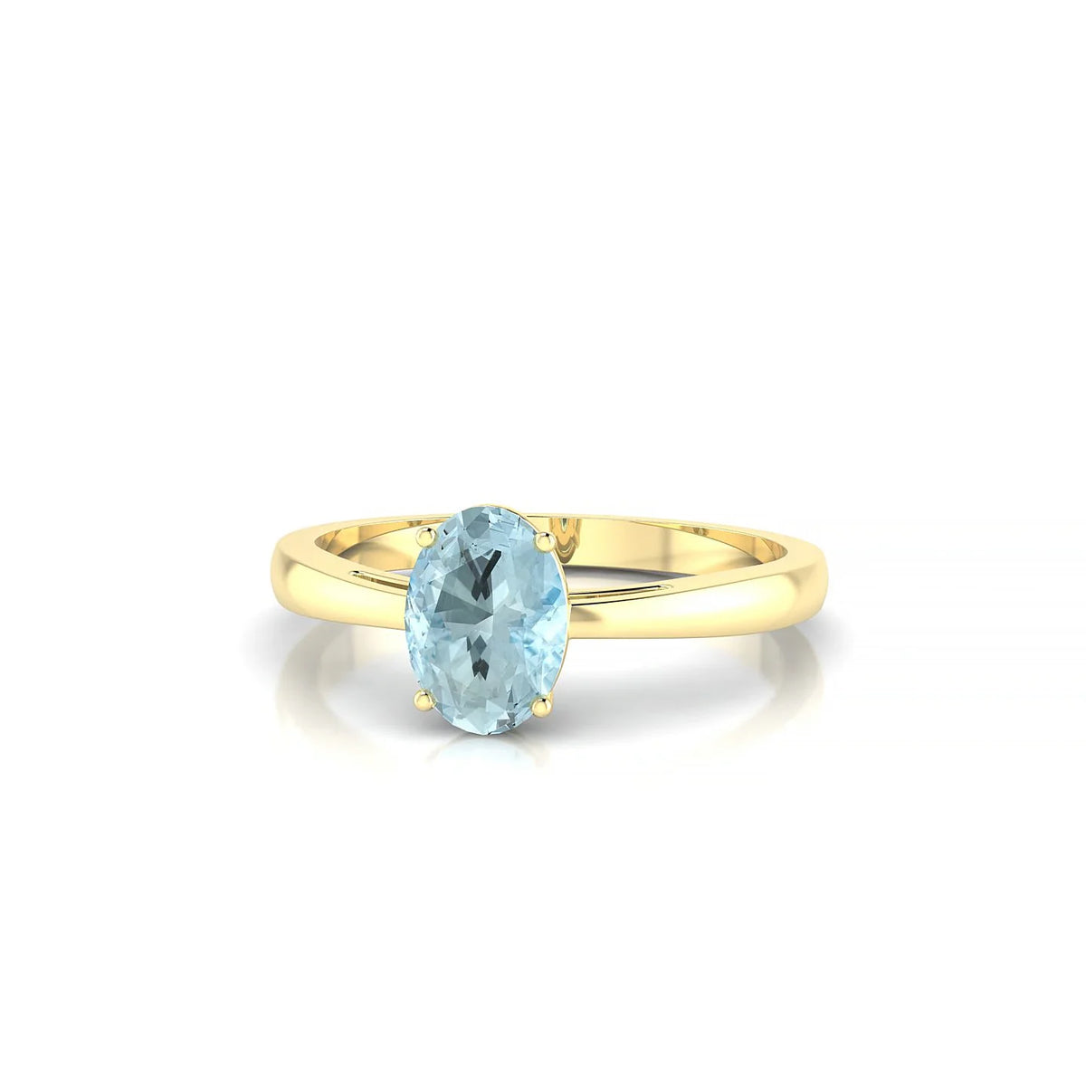 Zenith | 18k Yellow Gold 7 x 5 mm Oval Aquamarine Ring