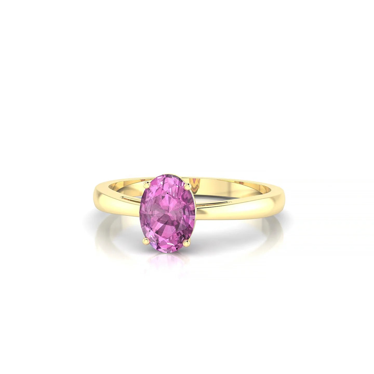 Zenith | 18k Yellow Gold 7 x 5 mm Oval Pink Sapphire Ring