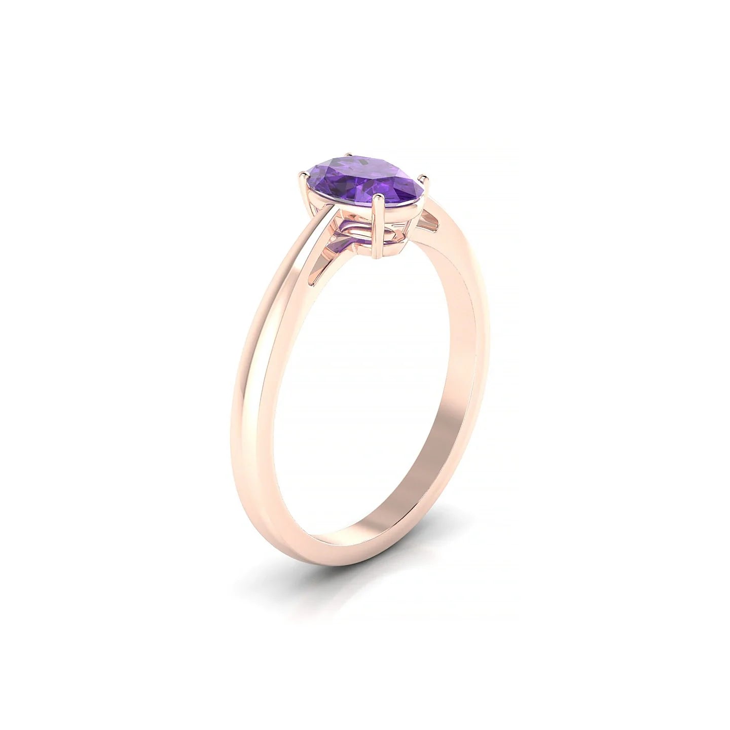 Zenith | 18k Rose Gold 7 x 5 mm Oval Amethyst Ring