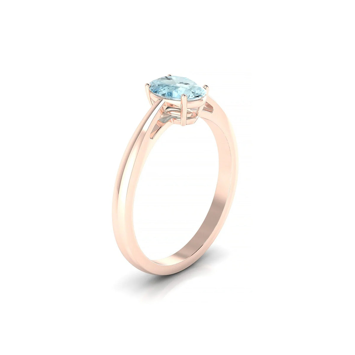 Zenith | 18k Rose Gold 7 x 5 mm Oval Aquamarine Ring
