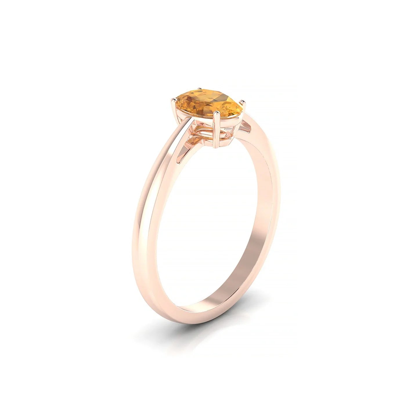 Zenith | 18k Rose Gold 7 x 5 mm Oval Citrine Ring