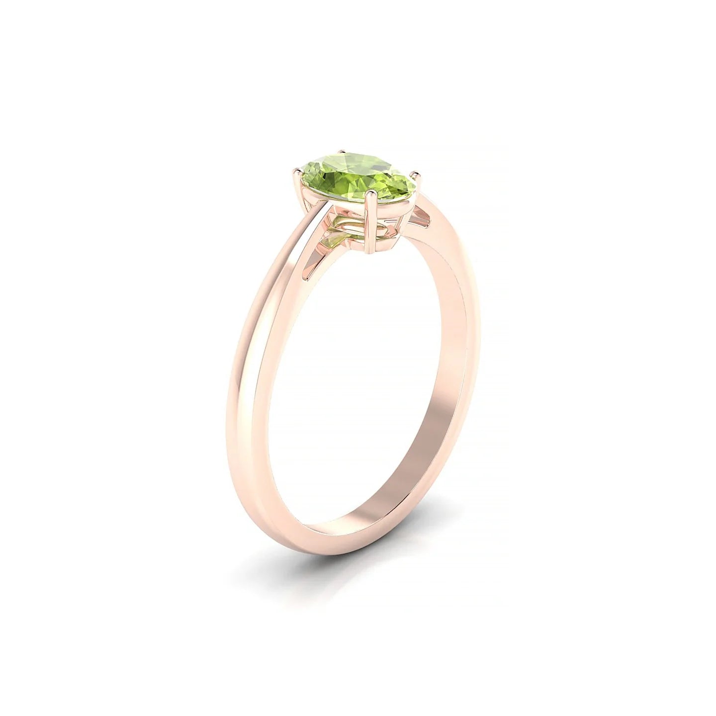 Zenith | 18k Rose Gold 7 x 5 mm Oval Peridot Ring