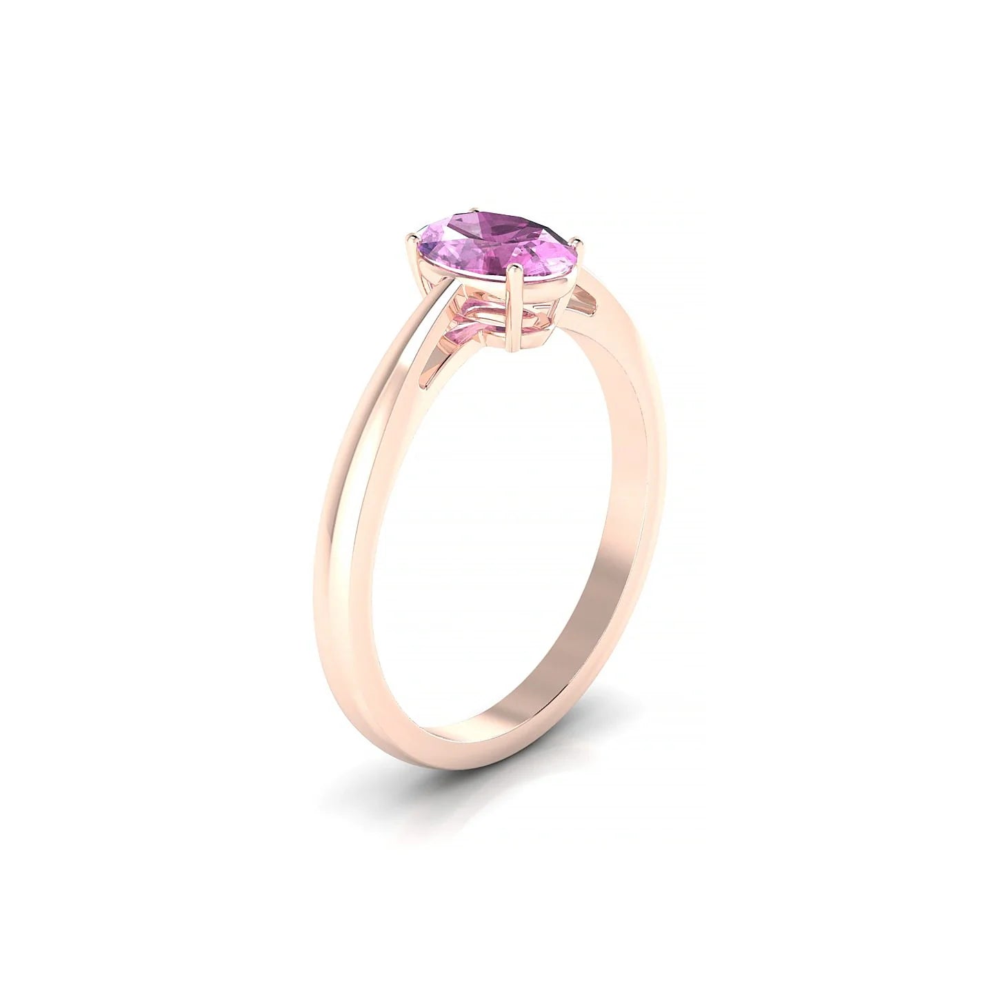 Zenith | 18k Rose Gold 7 x 5 mm Oval Pink Sapphire Ring