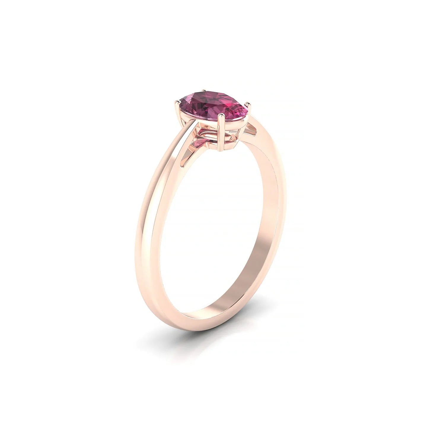 Zenith | 18k Rose Gold 7 x 5 mm Oval Rhodolite Ring