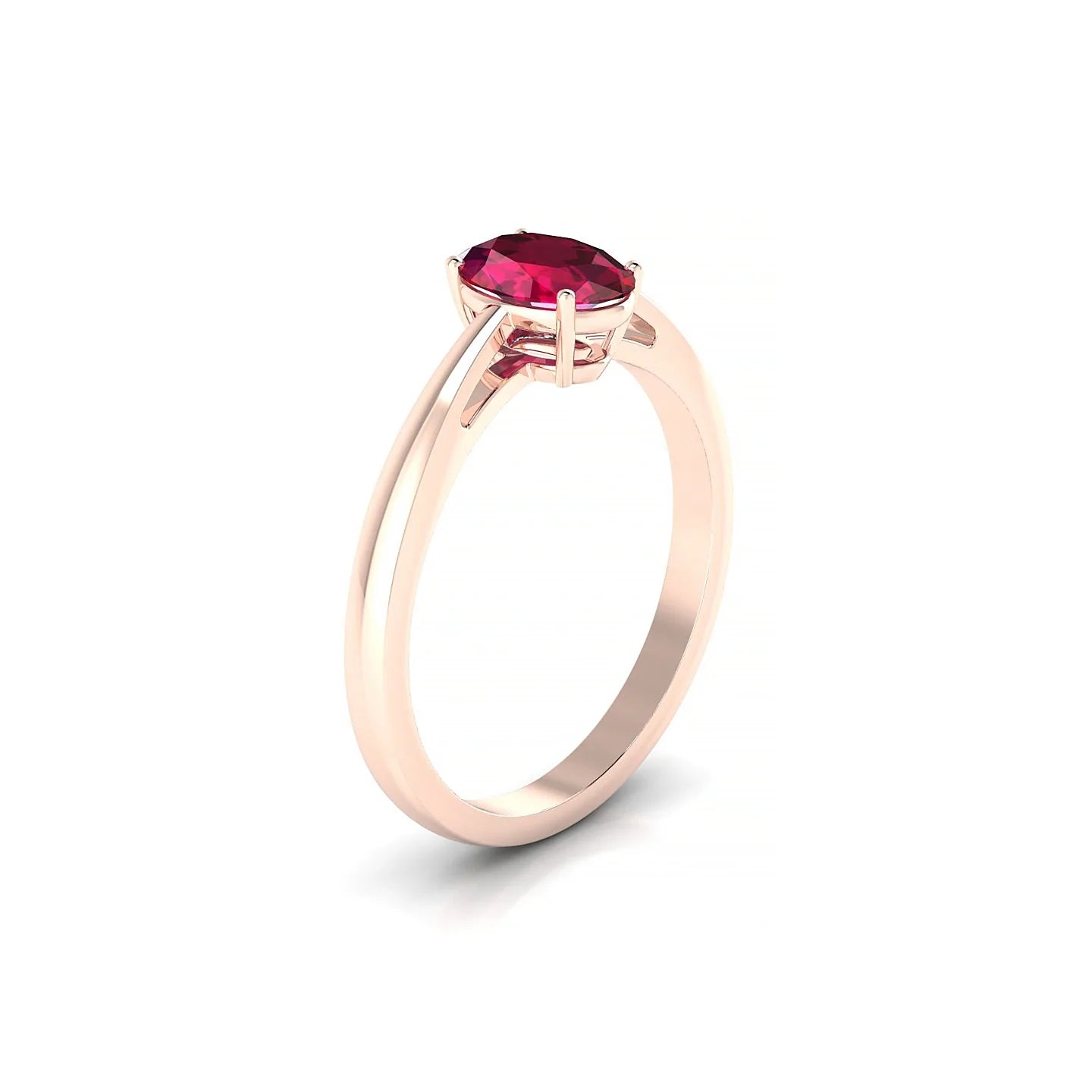 Zenith | 18k Rose Gold 7 x 5 mm Oval Ruby Ring