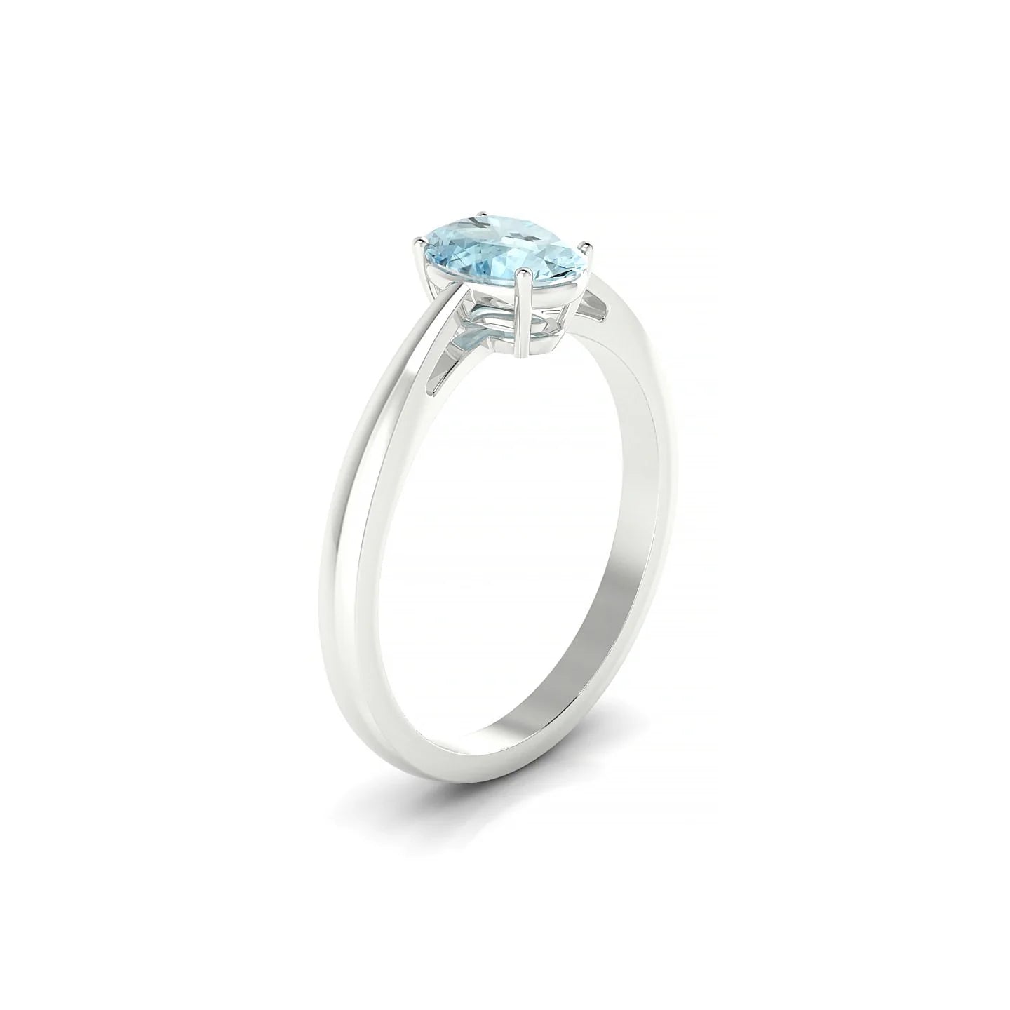 Zenith | 18k White Gold 7 x 5 mm Oval Aquamarine Ring
