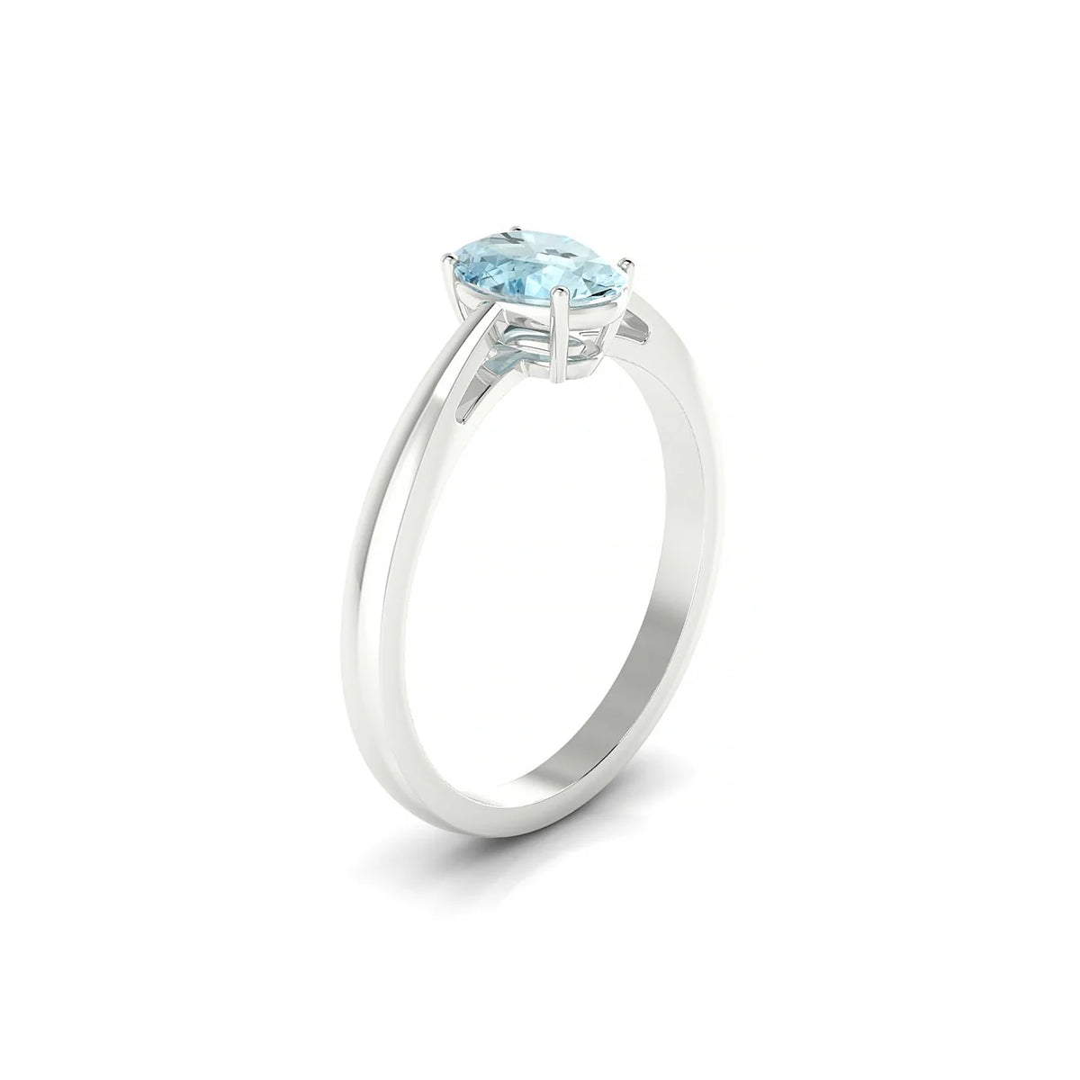 Zenith | 18k White Gold 7 x 5 mm Oval Aquamarine Ring