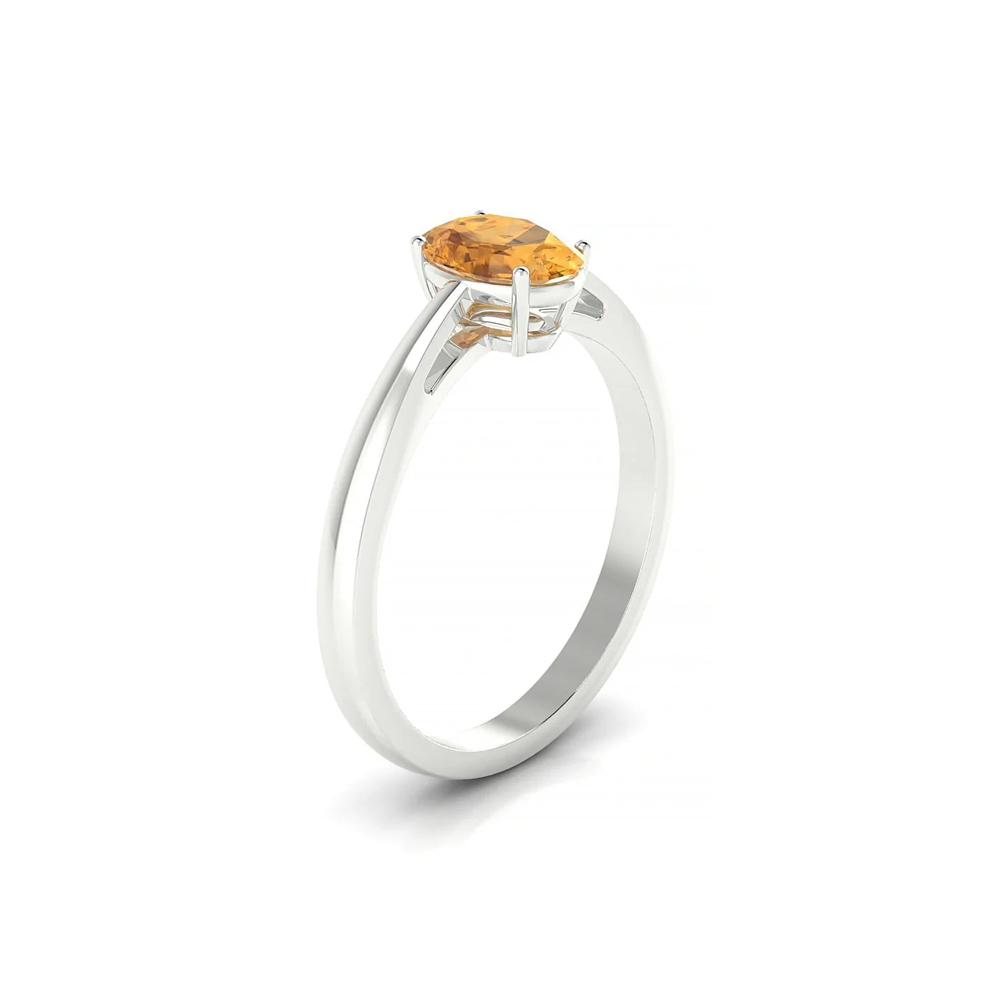 Zenith | 18k White Gold 7 x 5 mm Oval Citrine Ring