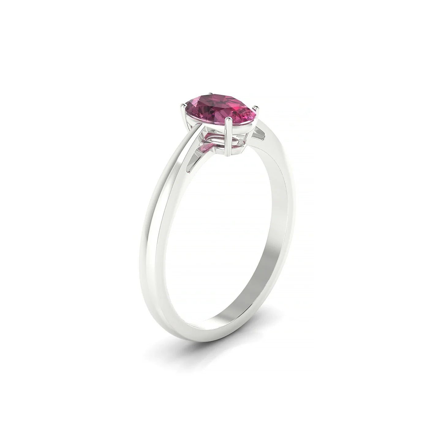 Zenith | 18k White Gold 7 x 5 mm Oval Rhodolite Ring