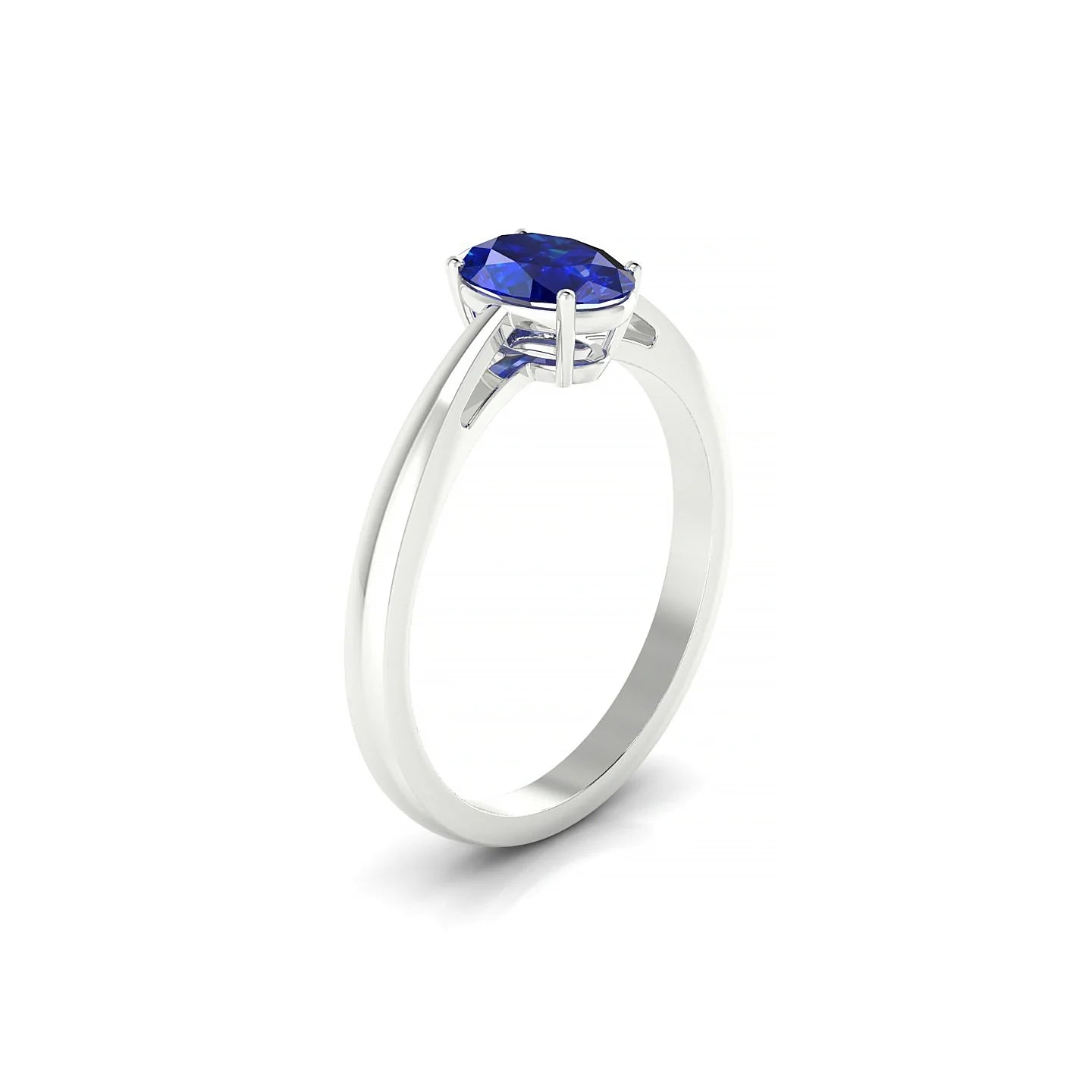 Zenith | 18k White Gold 7 x 5 mm Oval Sapphire Ring