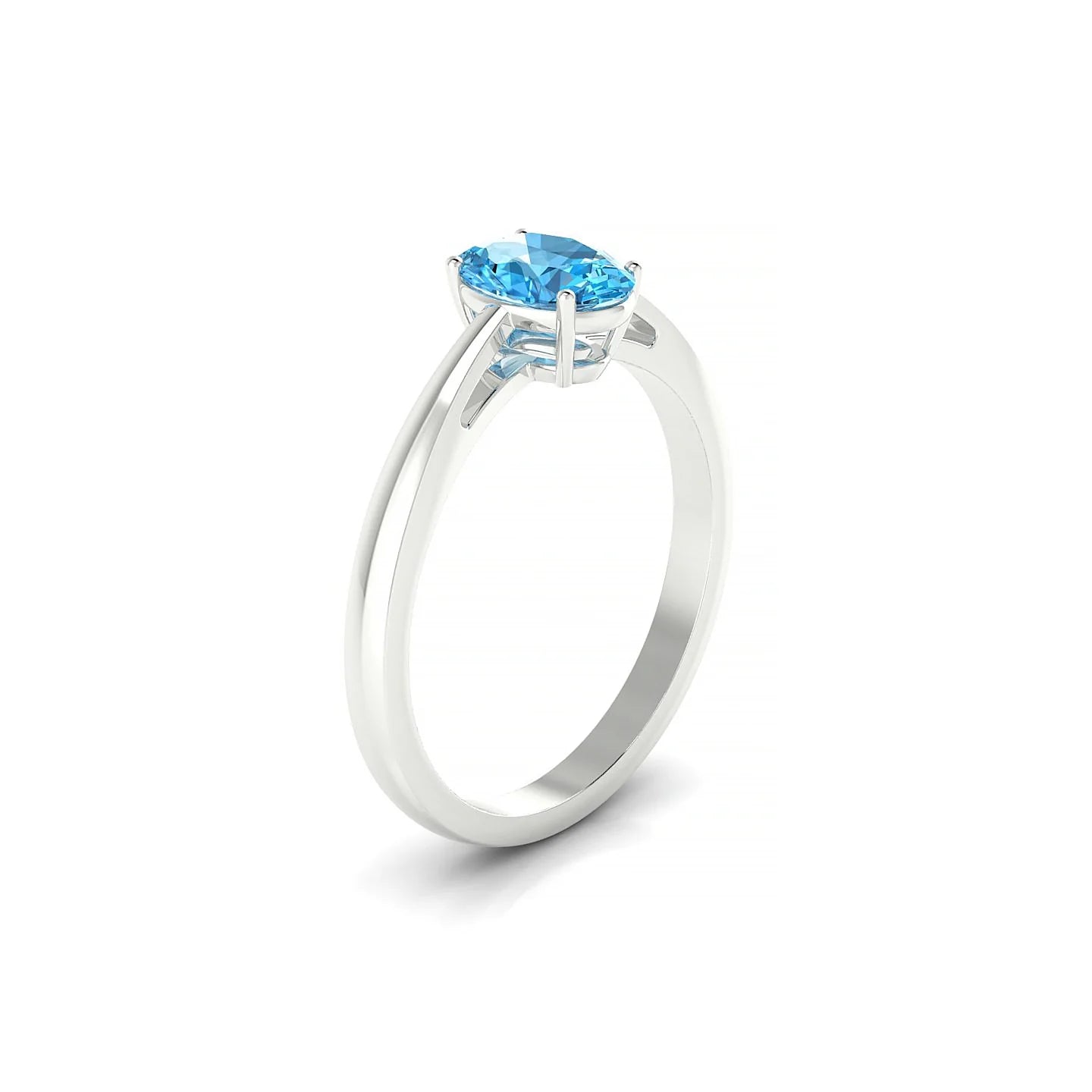 Zenith | 18k White Gold 7 x 5 mm Oval Topaz Ring