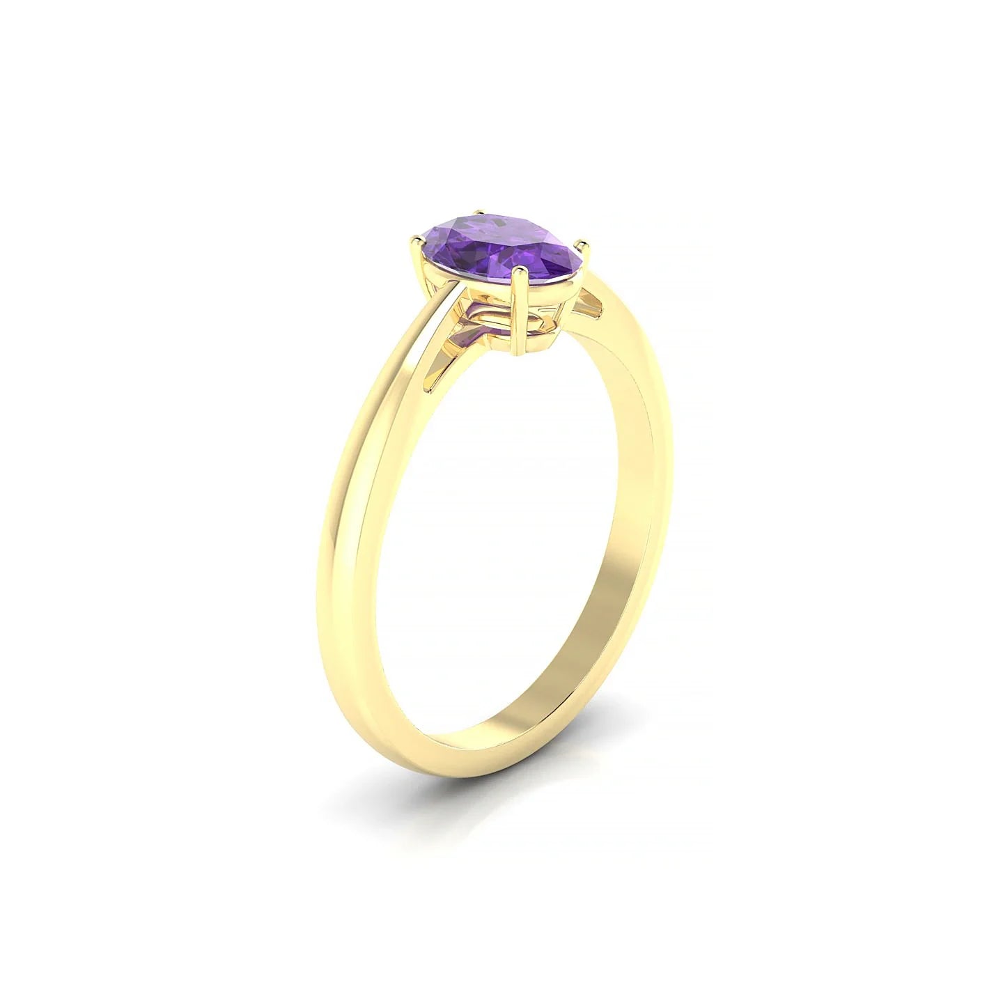Zenith | 18k Yellow Gold 7 x 5 mm Oval Amethyst Ring