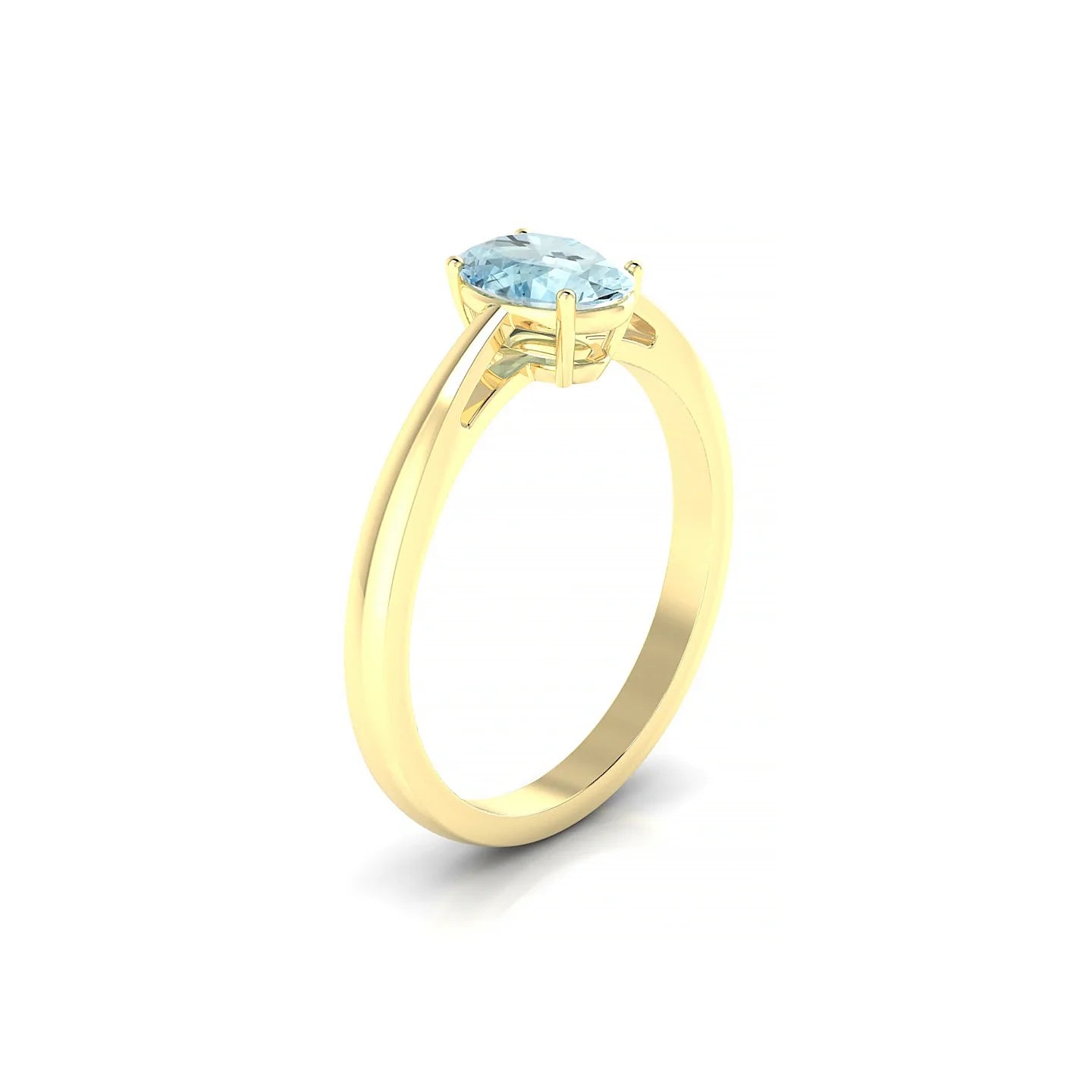 Zenith | 18k Yellow Gold 7 x 5 mm Oval Aquamarine Ring